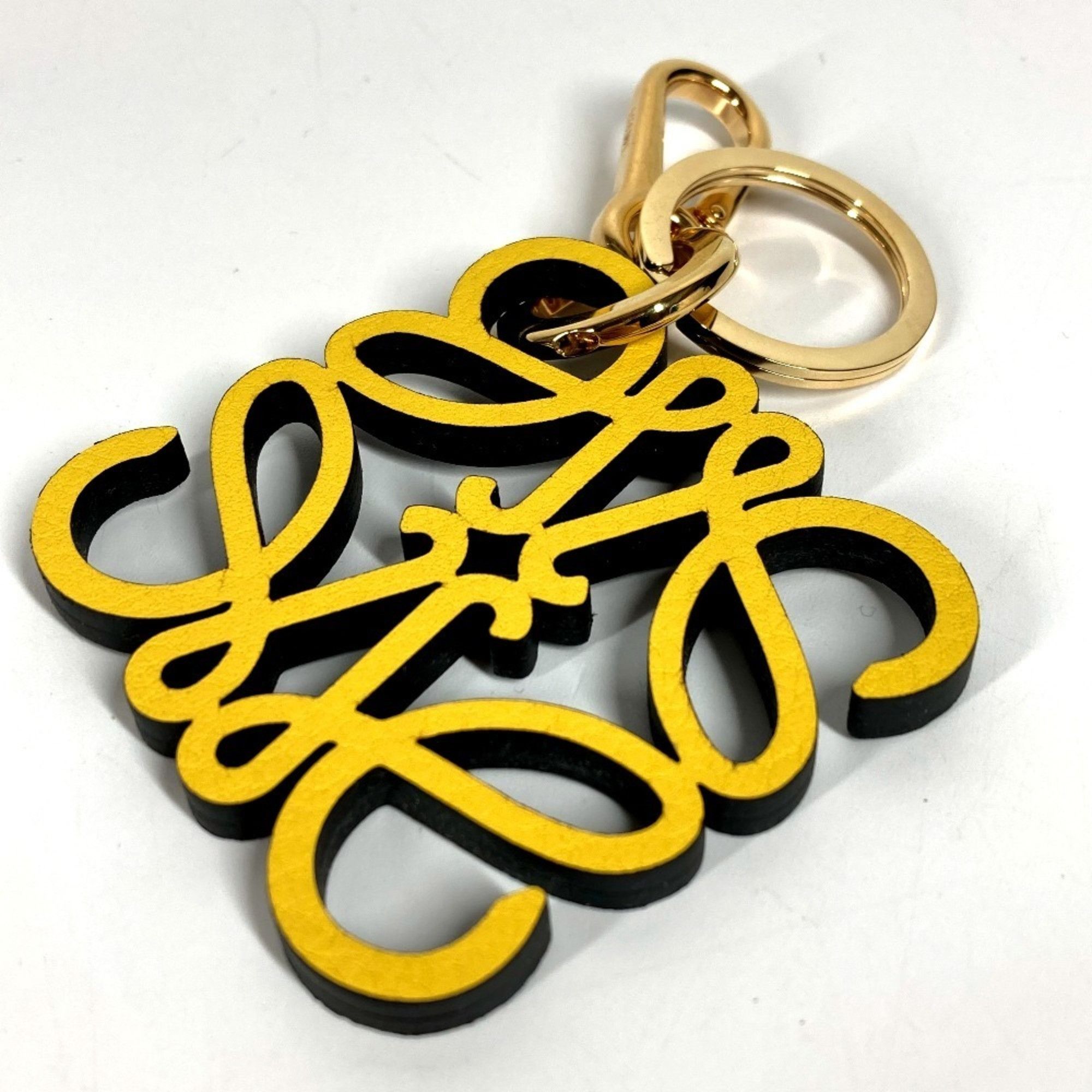 Loewe LOEWE C821232X06 Logo Anagram Charm (Calf Leather) Bag Keychain Leather Men's Women's Yellow Size ONE SIZE - 5 Thumbnail