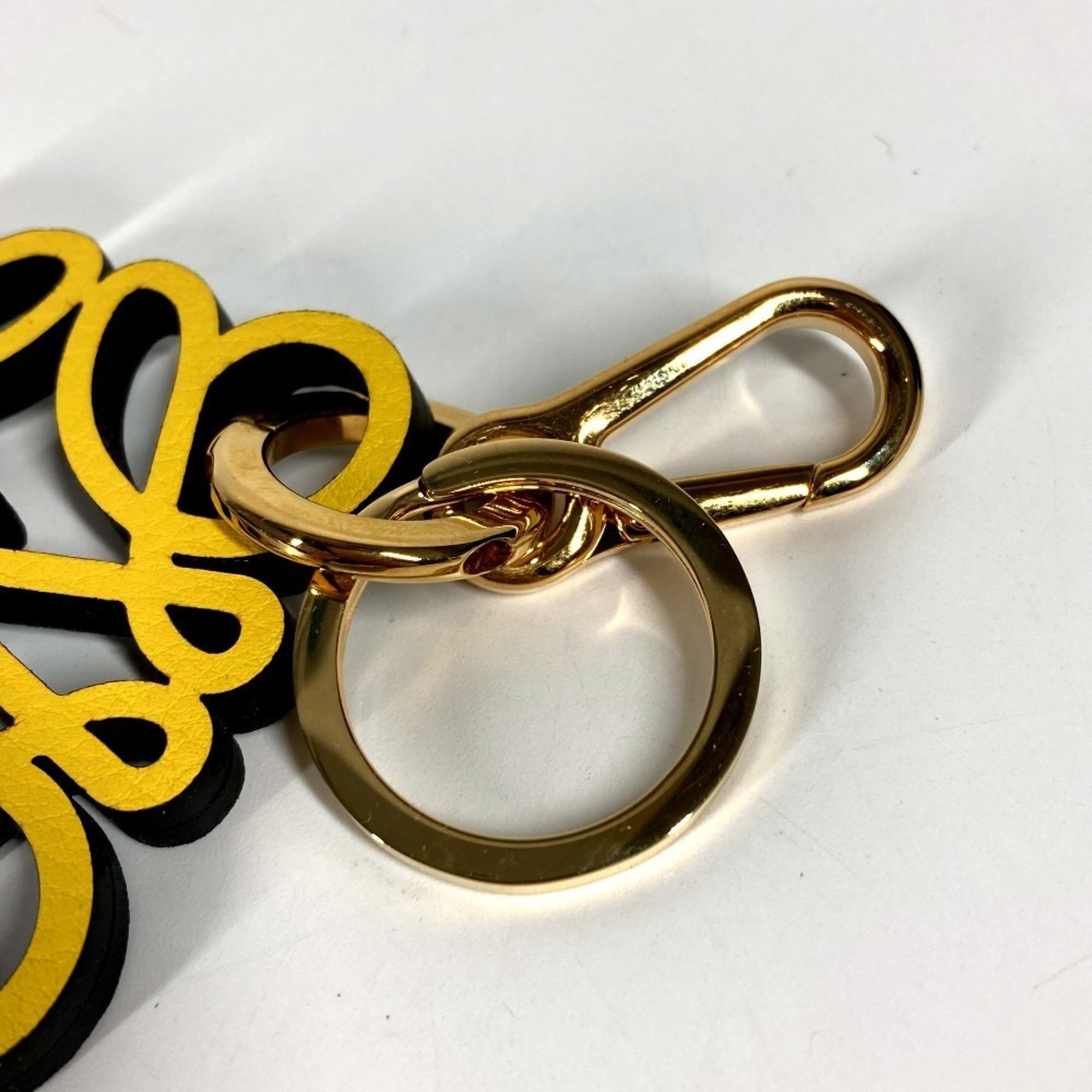 Loewe LOEWE C821232X06 Logo Anagram Charm (Calf Leather) Bag Keychain Leather Men's Women's Yellow Size ONE SIZE - 6 Thumbnail
