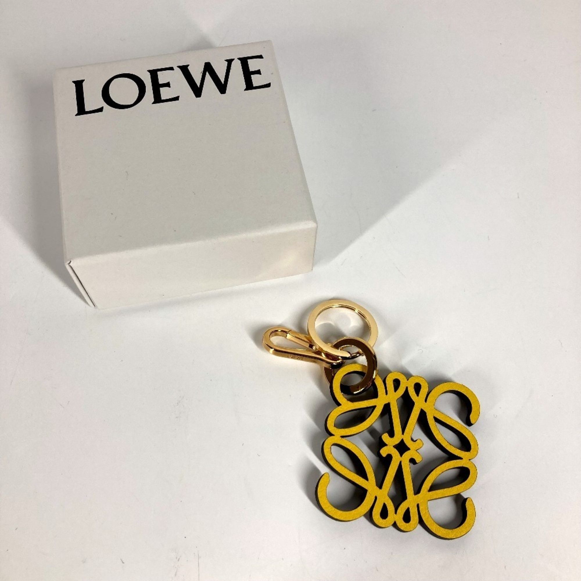 Loewe LOEWE C821232X06 Logo Anagram Charm (Calf Leather) Bag Keychain Leather Men's Women's Yellow Size ONE SIZE - 8 Thumbnail