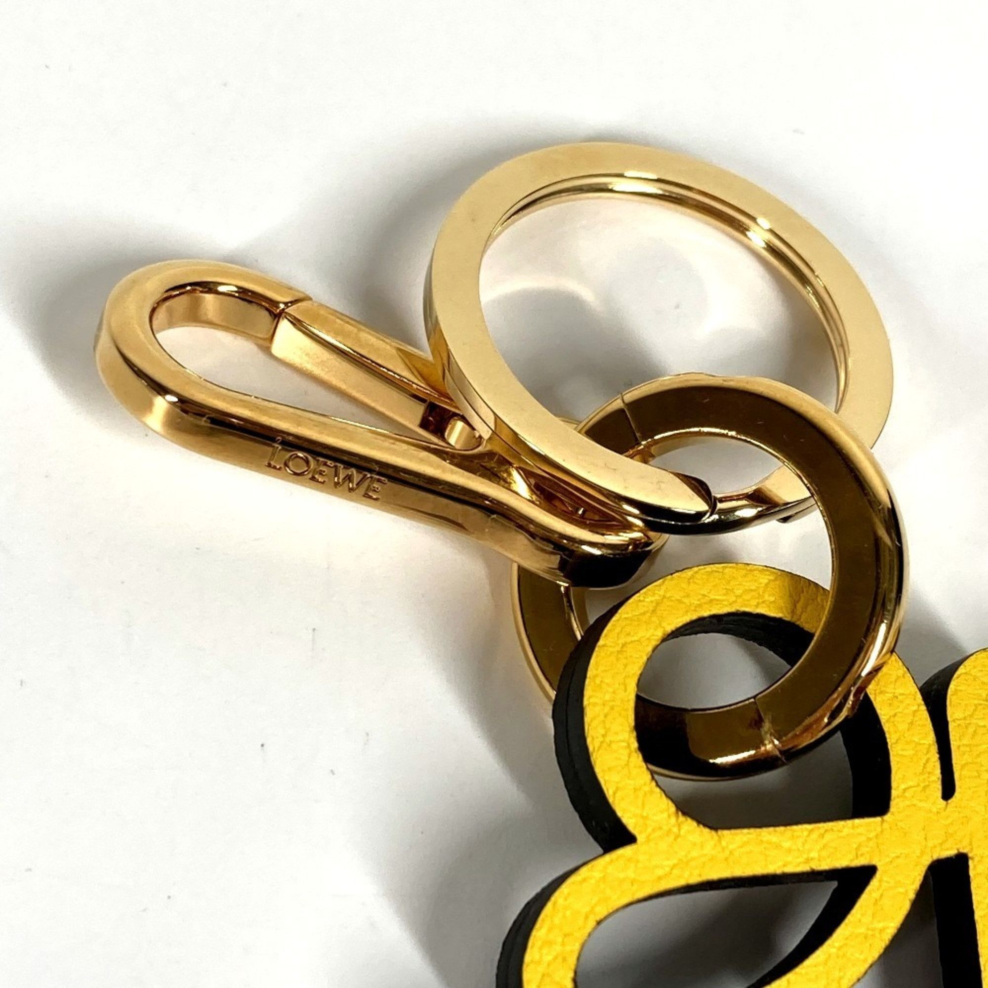 Loewe LOEWE C821232X06 Logo Anagram Charm (Calf Leather) Bag Keychain Leather Men's Women's Yellow Size ONE SIZE - 3 Thumbnail