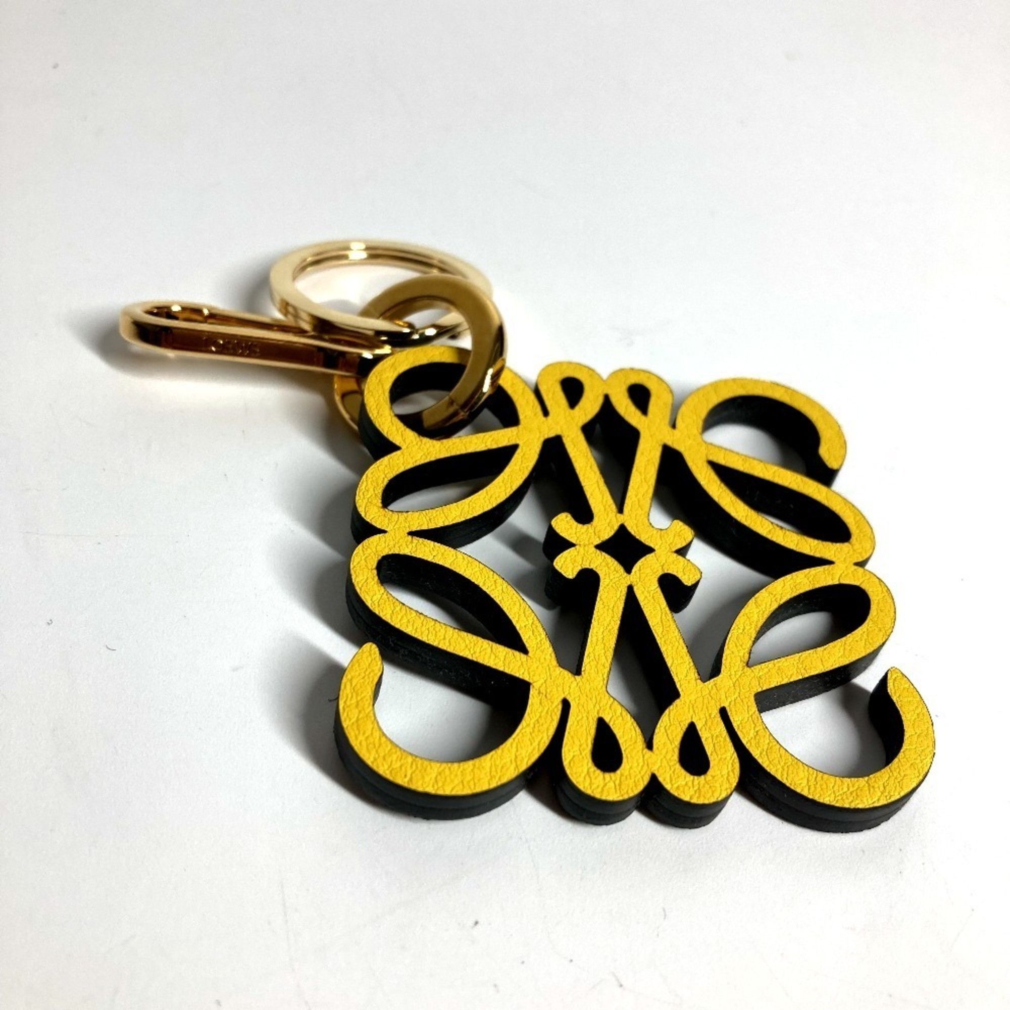 Loewe LOEWE C821232X06 Logo Anagram Charm (Calf Leather) Bag Keychain Leather Men's Women's Yellow Size ONE SIZE - 4 Thumbnail