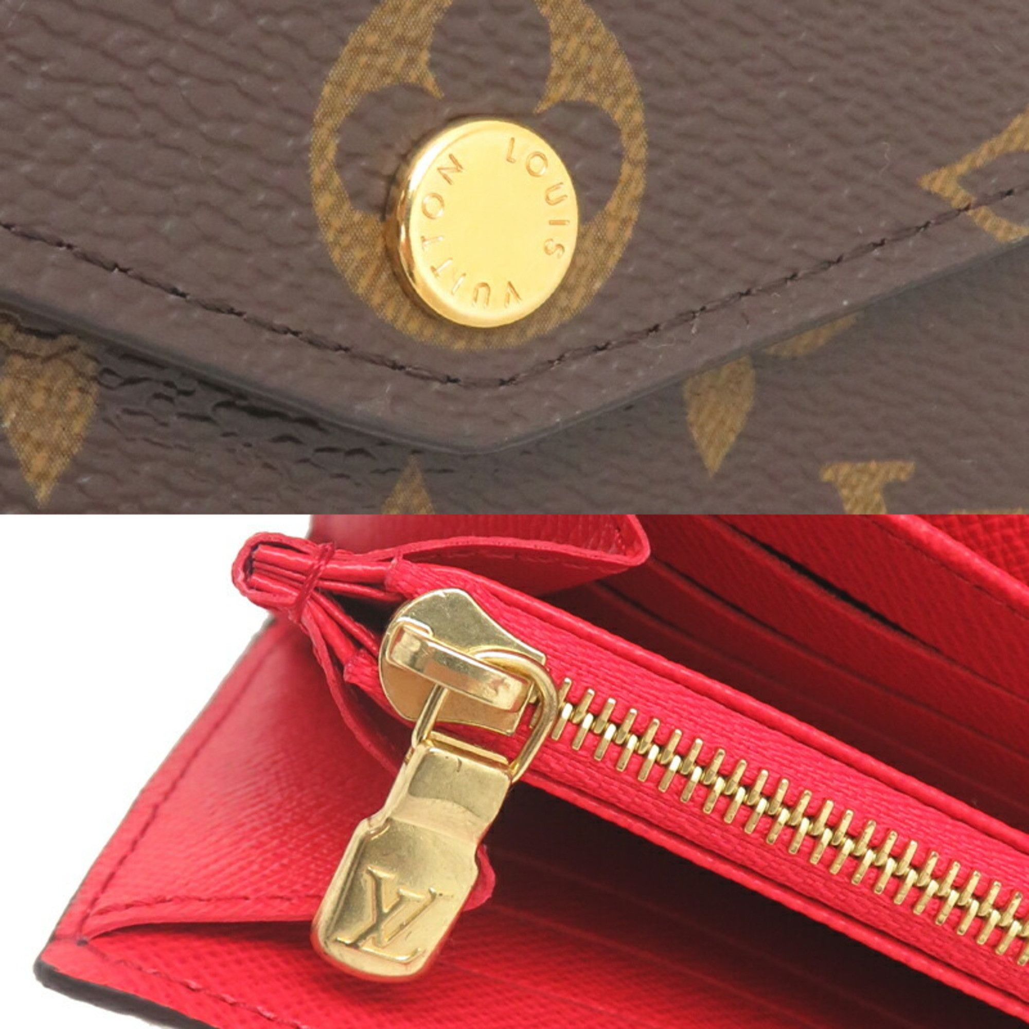 Louis Vuitton Louis Vuitton Portefeuille Sarah Women's Long Wallet M62236 Monogram Coquelicot (Brown) Size ONE SIZE - 10 Thumbnail