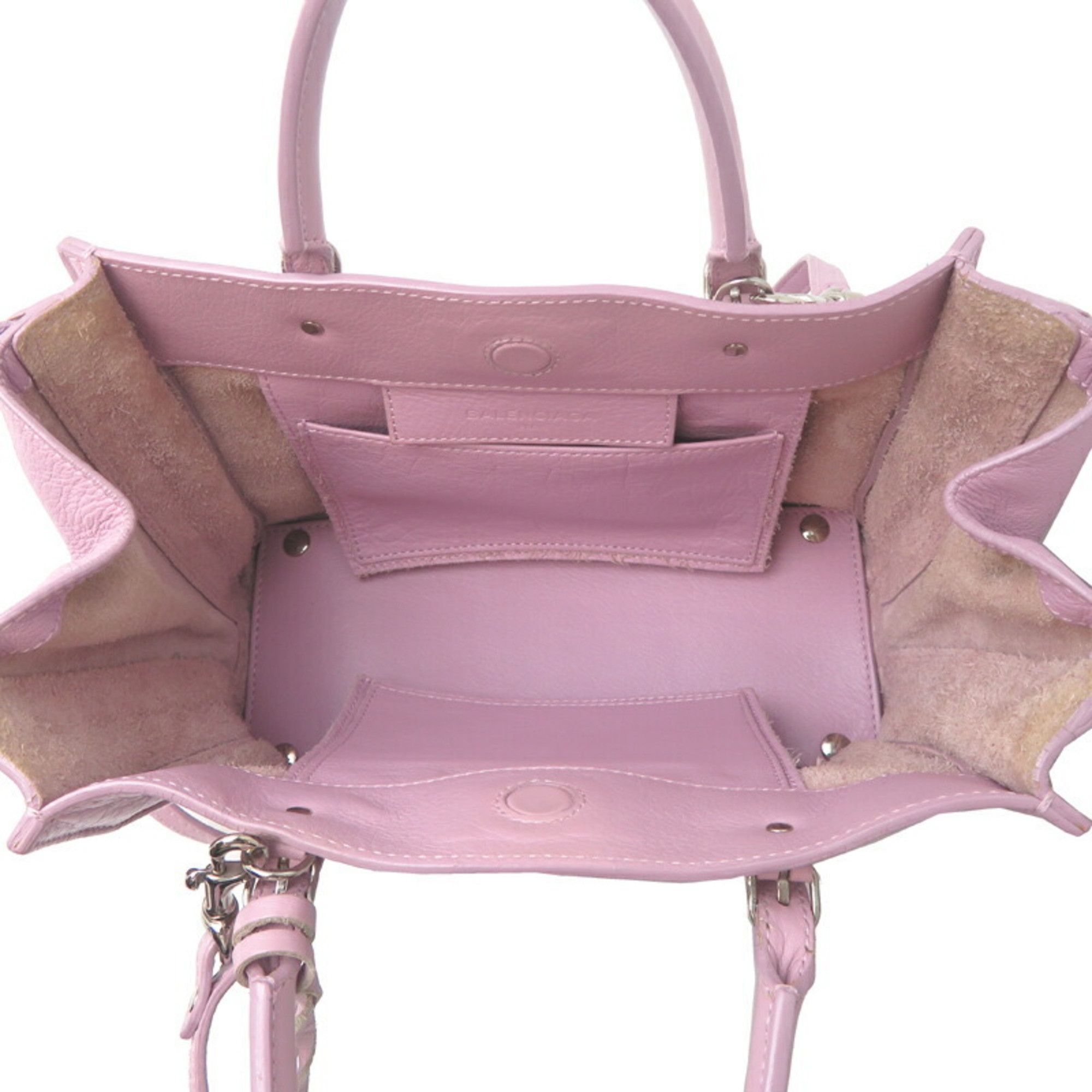 Balenciaga Balenciaga Paper Mini Women's Handbag 357333 Leather Pink Purple Size ONE SIZE - 6 Thumbnail