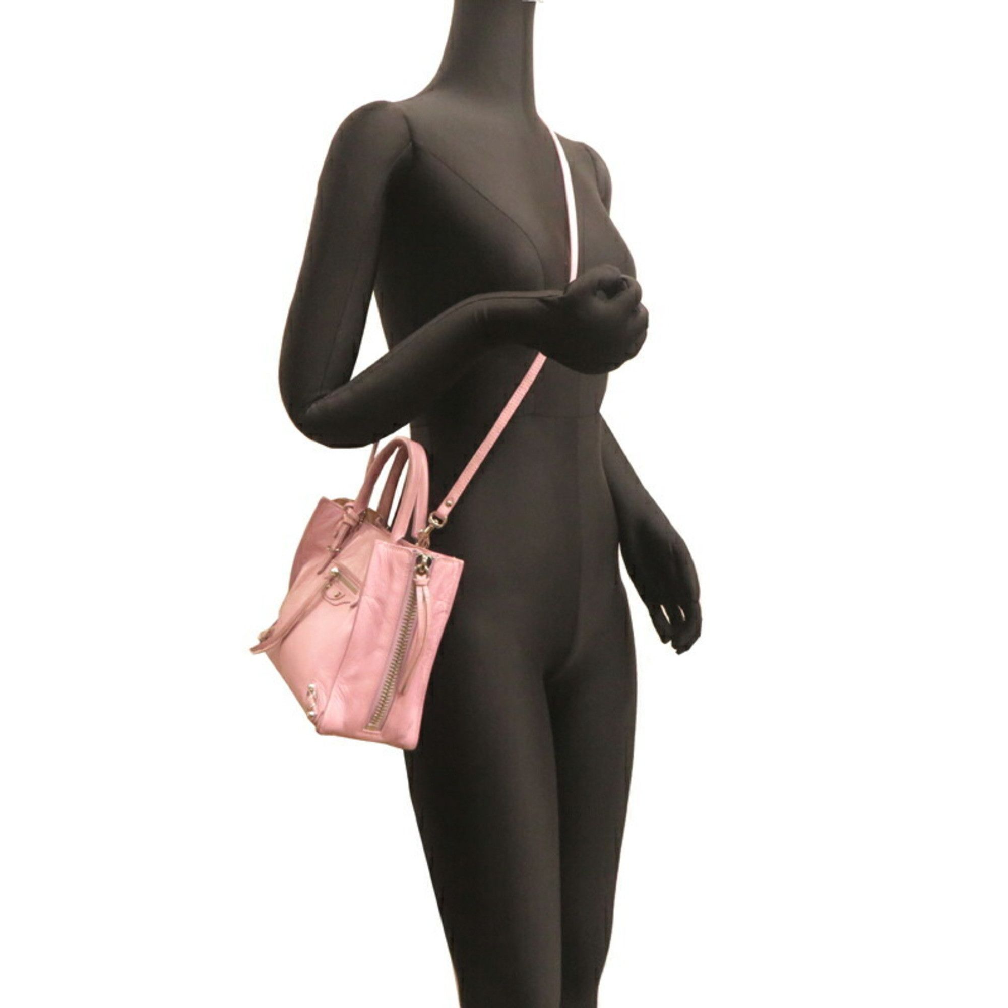 Balenciaga Balenciaga Paper Mini Women's Handbag 357333 Leather Pink Purple Size ONE SIZE - 8 Thumbnail