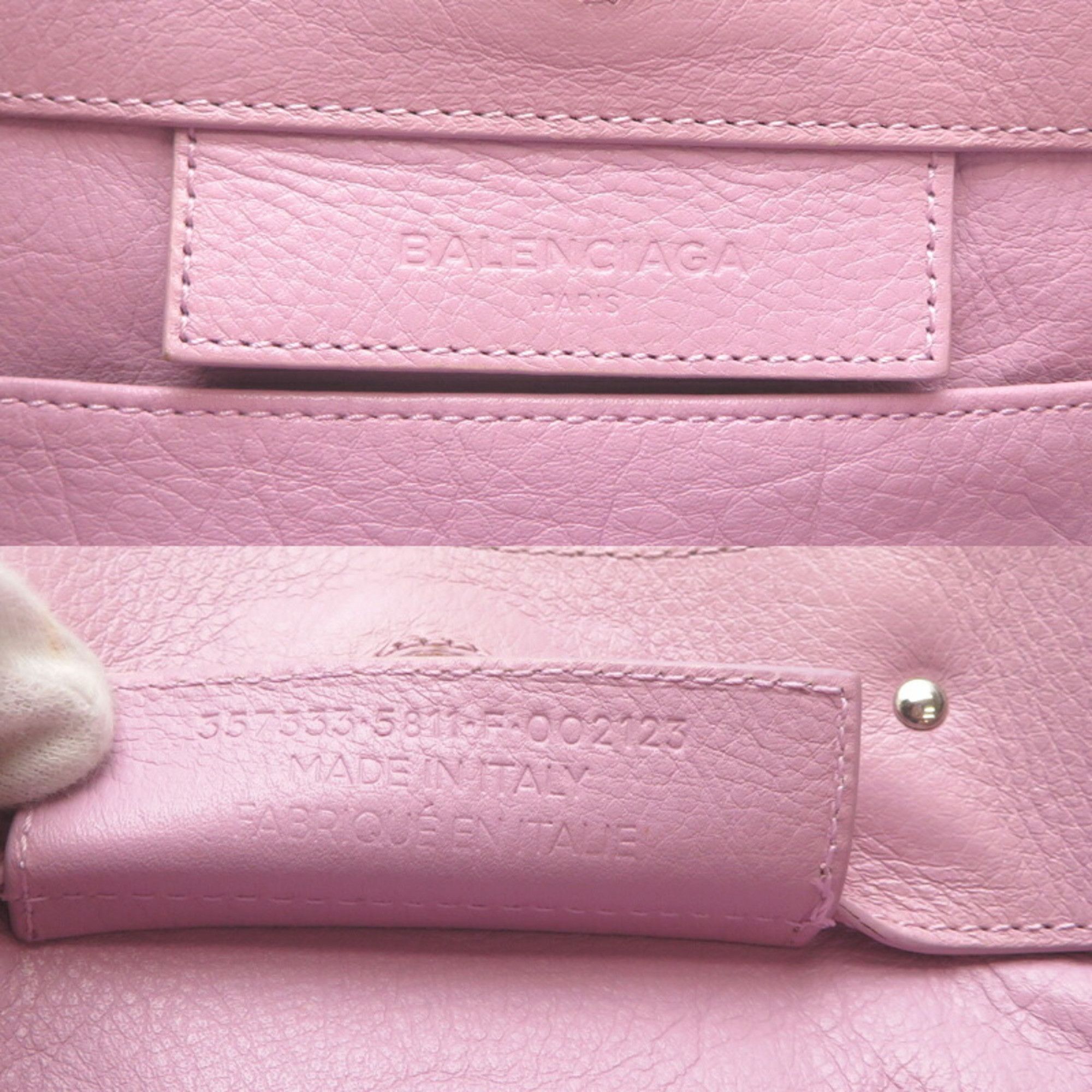 Balenciaga Balenciaga Paper Mini Women's Handbag 357333 Leather Pink Purple Size ONE SIZE - 7 Thumbnail