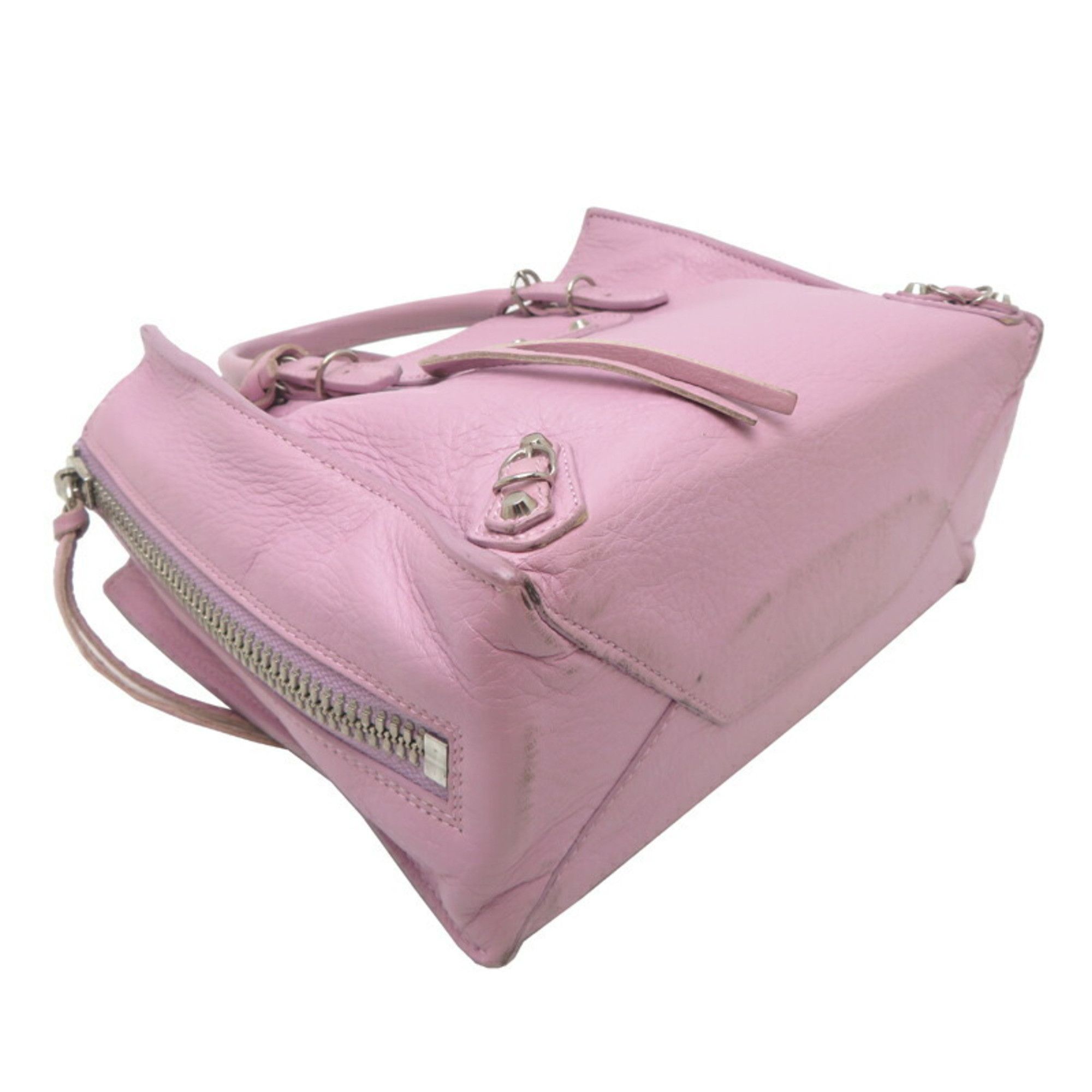 Balenciaga Balenciaga Paper Mini Women's Handbag 357333 Leather Pink Purple Size ONE SIZE - 3 Thumbnail