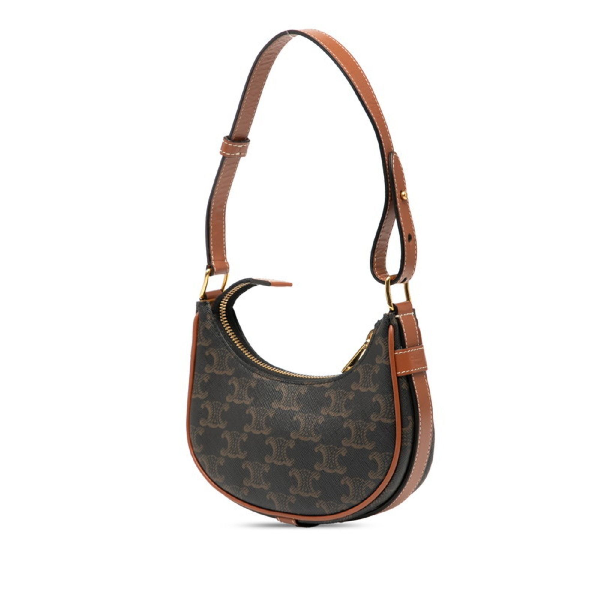 Celine Celine Triomphe Mini Handbag/Shoulder Bag in Brown Leather for Women Size ONE SIZE - 2 Thumbnail