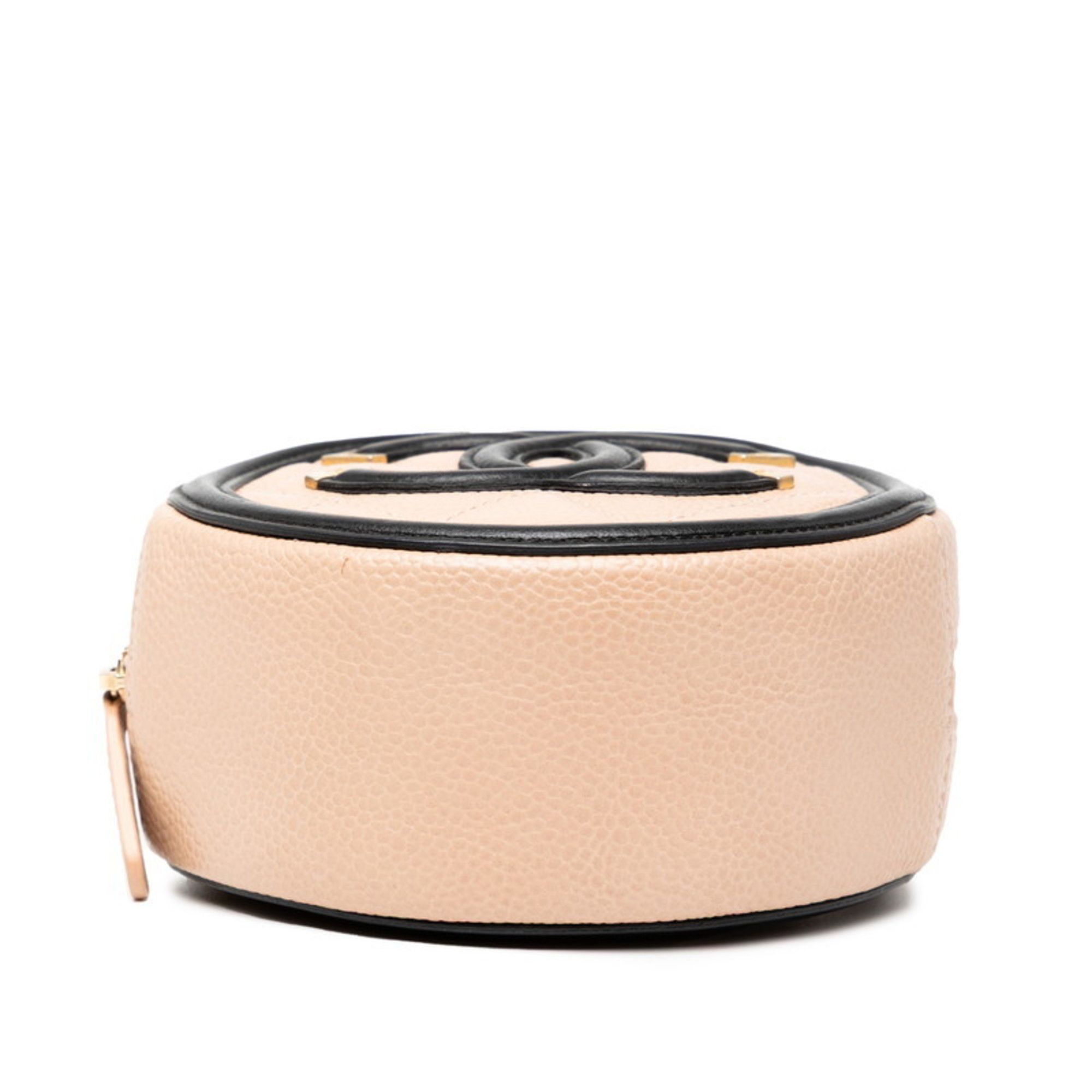 Chanel CHANEL Matelasse CC Filigree Chain Shoulder Bag in Beige and Black Caviar Skin for Women Size ONE SIZE - 3 Thumbnail