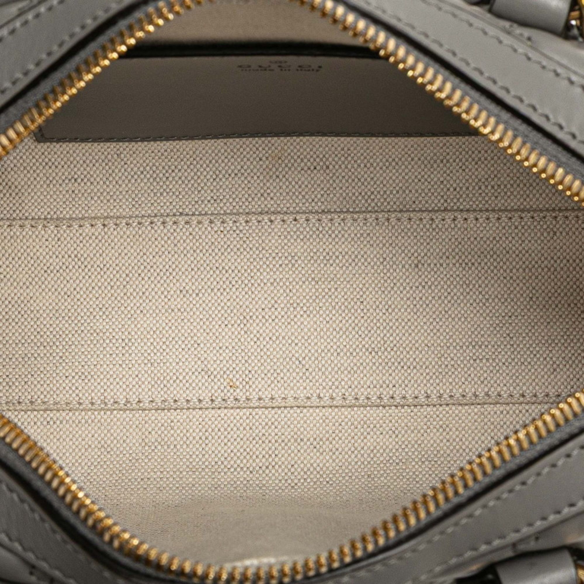 Gucci Gucci GG Matelasse Quilted Mini Boston Bag/Shoulder Bag, 2-Way, Gray Leather, 702251, Women's Size ONE SIZE - 5 Thumbnail