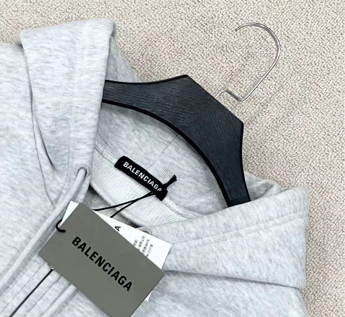 Balenciaga Balenciaga Gray Logo Zip Hoodie - dmc Size US S / EU 44-46 / 1 - 3 Thumbnail