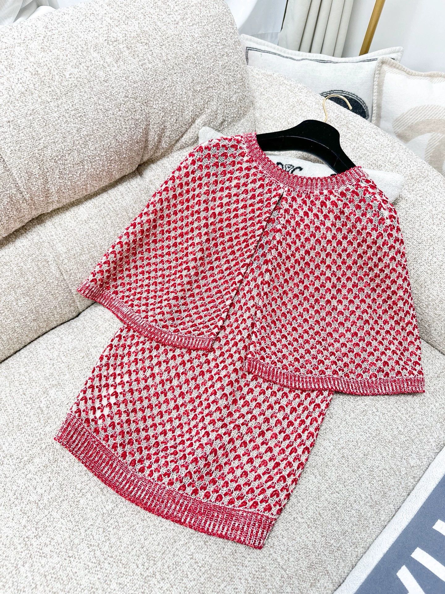 Chanel Chanel Red White Short Sleeve Knit Top - dmc Size US M / EU 48-50 / 2 - 3 Thumbnail
