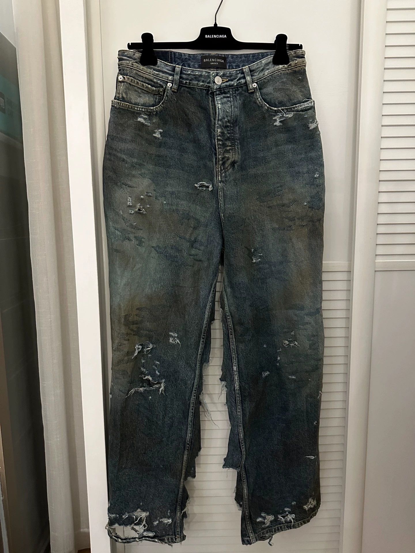 Balenciaga Balenciaga Super Destroyed Blue Jeans - dmc Size US 27 - 2 Thumbnail