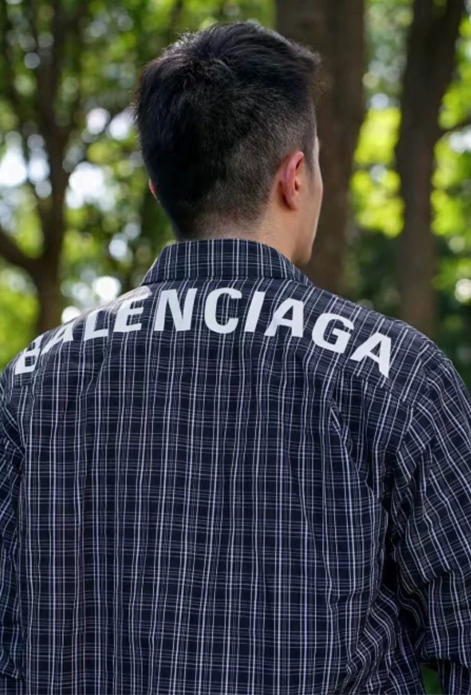 Balenciaga Balenciaga Back Logo Plaid Long Sleeve Shirt - dmc Size US S / EU 44-46 / 1 - 3 Thumbnail