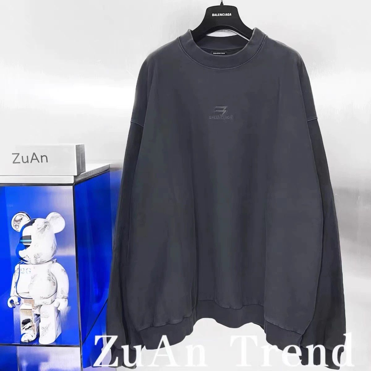 Balenciaga Balenciaga Washed Black Sport B Sweatshirt - dmc Size US M / EU 48-50 / 2 - 4 Thumbnail