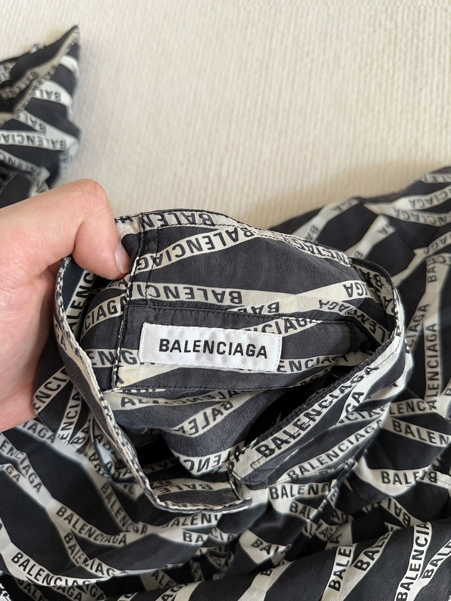 Balenciaga Balenciaga Asymmetric Hem Silk Shirt - dmc Size US S / EU 44-46 / 1 - 6 Thumbnail