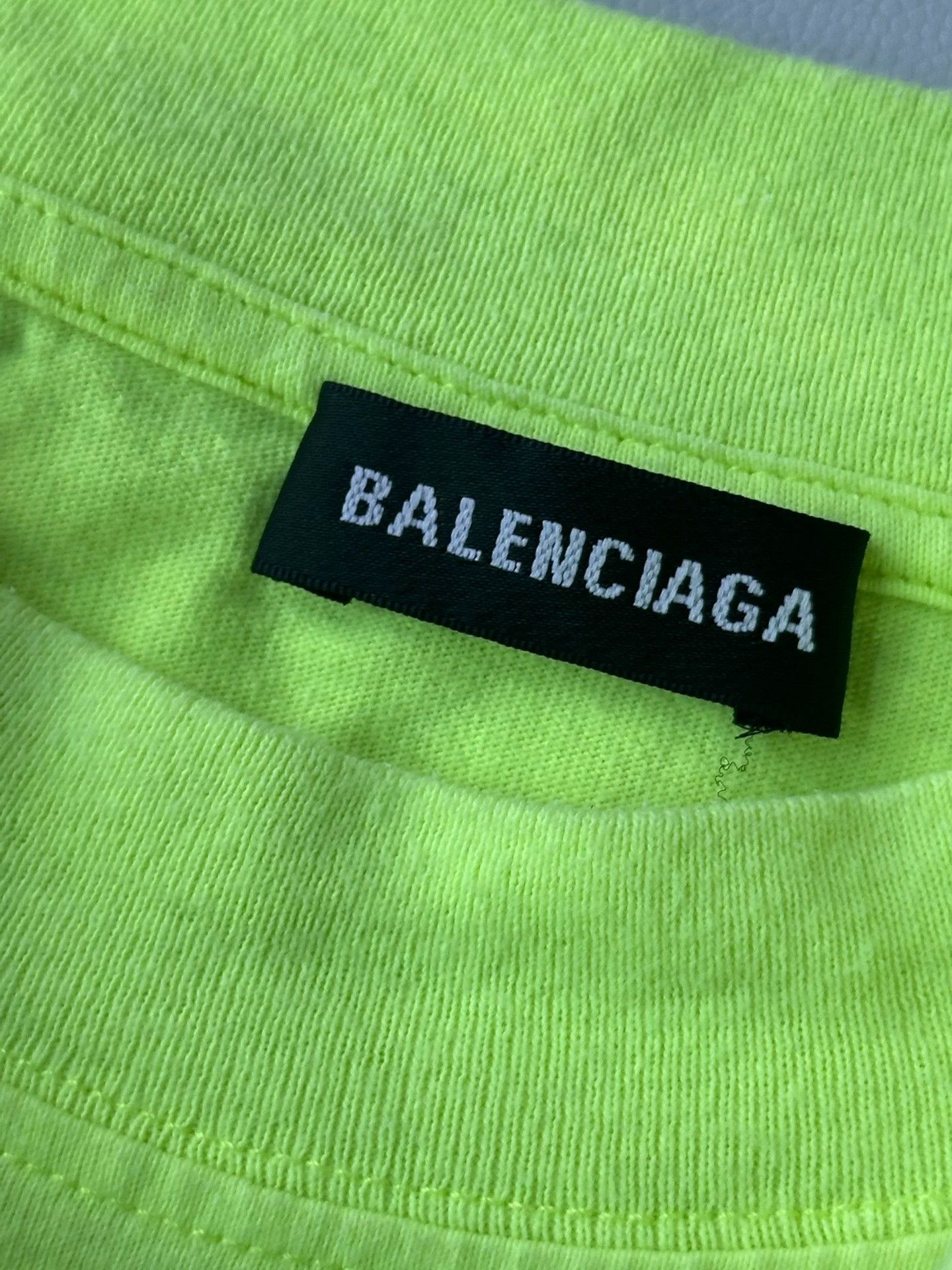 Balenciaga Balenciaga Neon Green Cotton T-Shirt - dmc Size US M / EU 48-50 / 2 - 4 Thumbnail