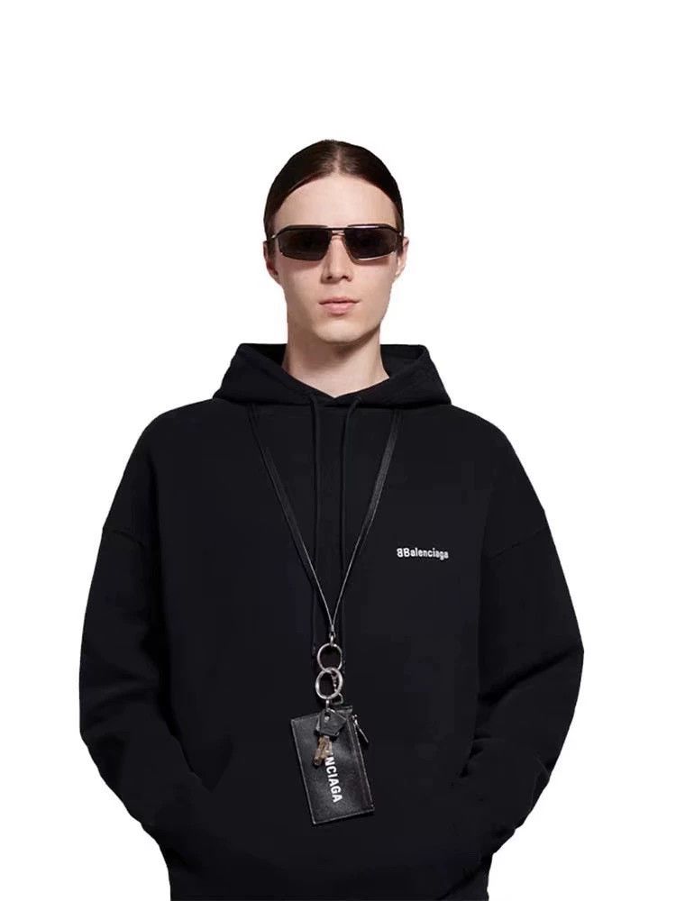 Balenciaga Balenciaga Blue Embroidered Hoodie - dmc Size US M / EU 48-50 / 2 - 5 Thumbnail