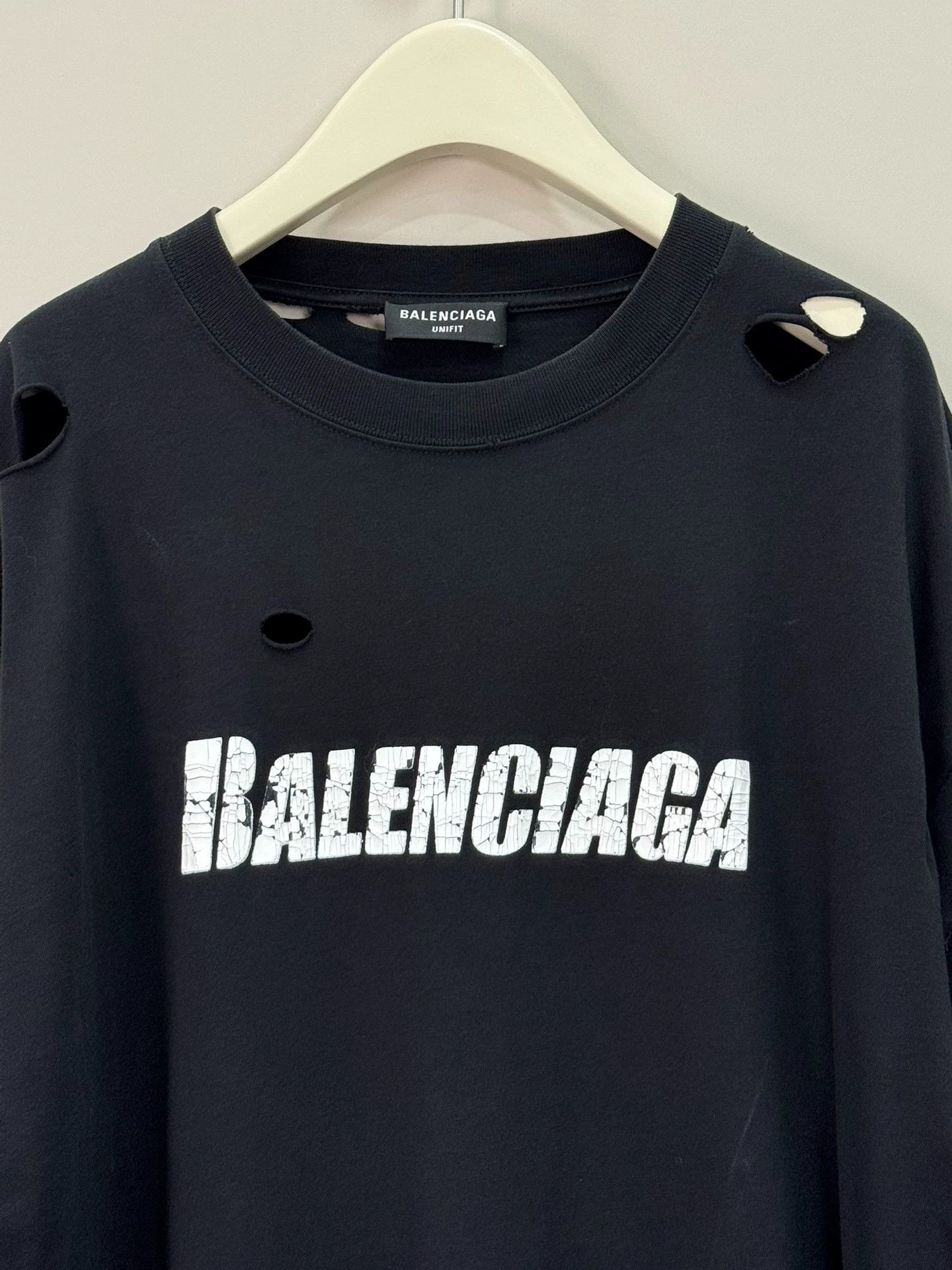 Balenciaga Balenciaga Distressed Print Slogan Tee - dmc Size US S / EU 44-46 / 1 - 3 Thumbnail