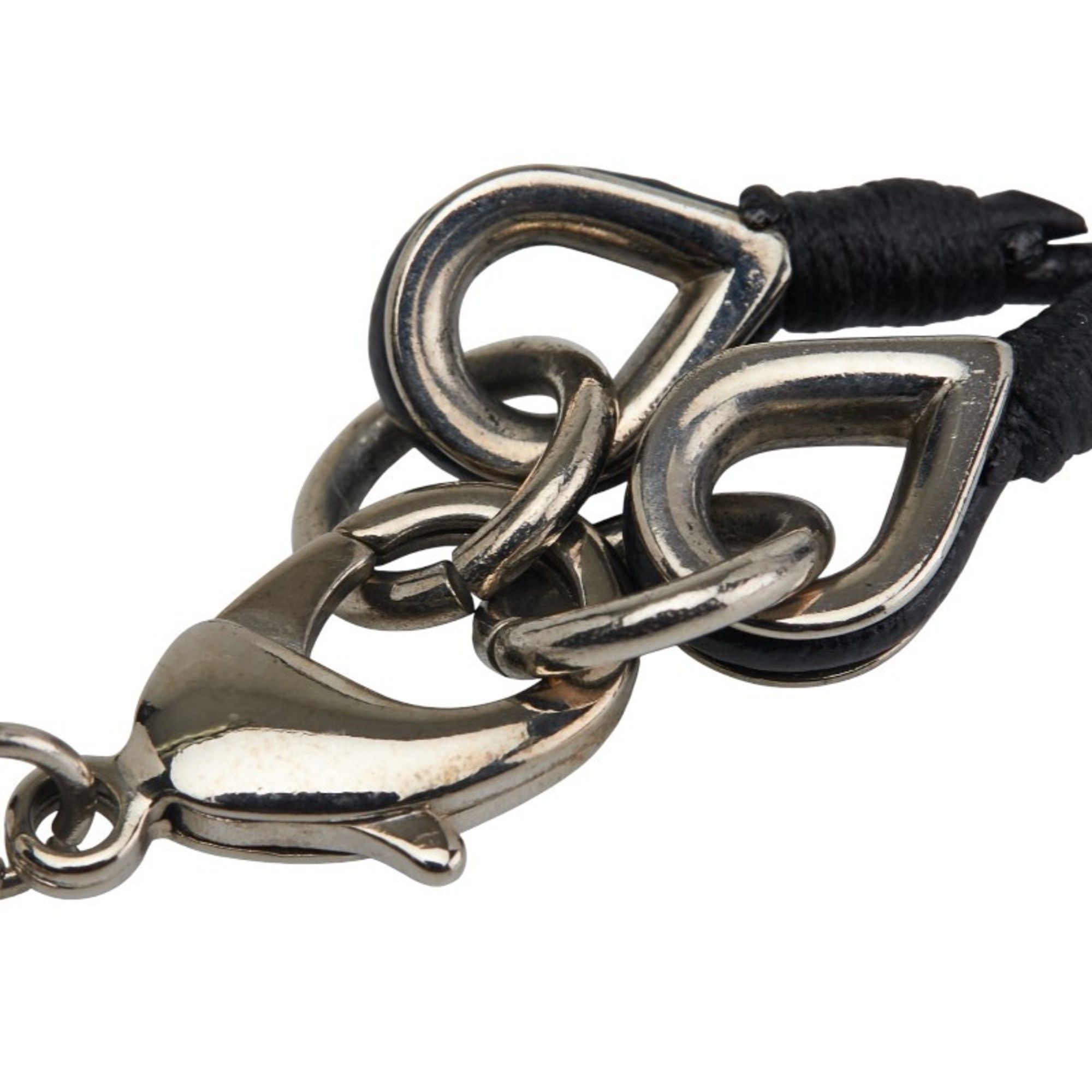 Dolce & Gabbana Dolce & Gabbana DG logo necklace in silver and black metal for men. Size ONE SIZE - 4 Thumbnail
