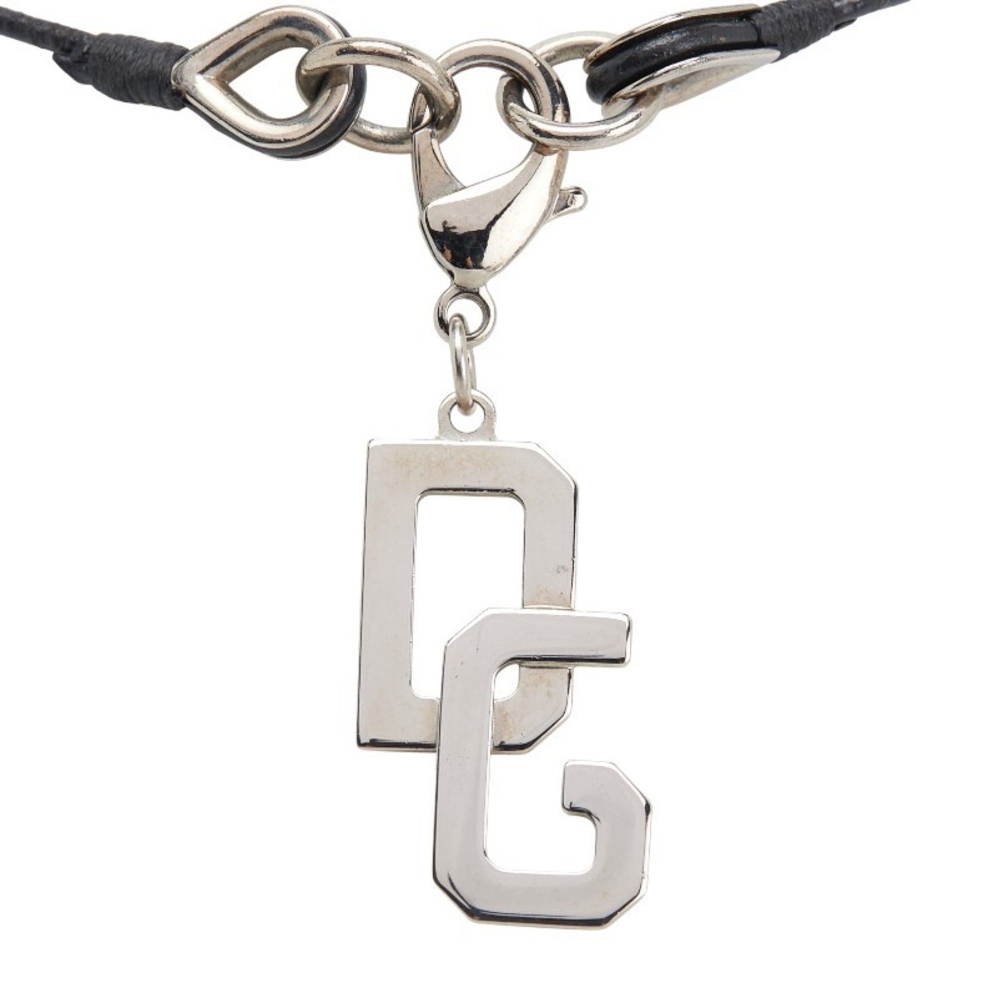 Dolce & Gabbana Dolce & Gabbana DG logo necklace in silver and black metal for men. Size ONE SIZE - 2 Thumbnail