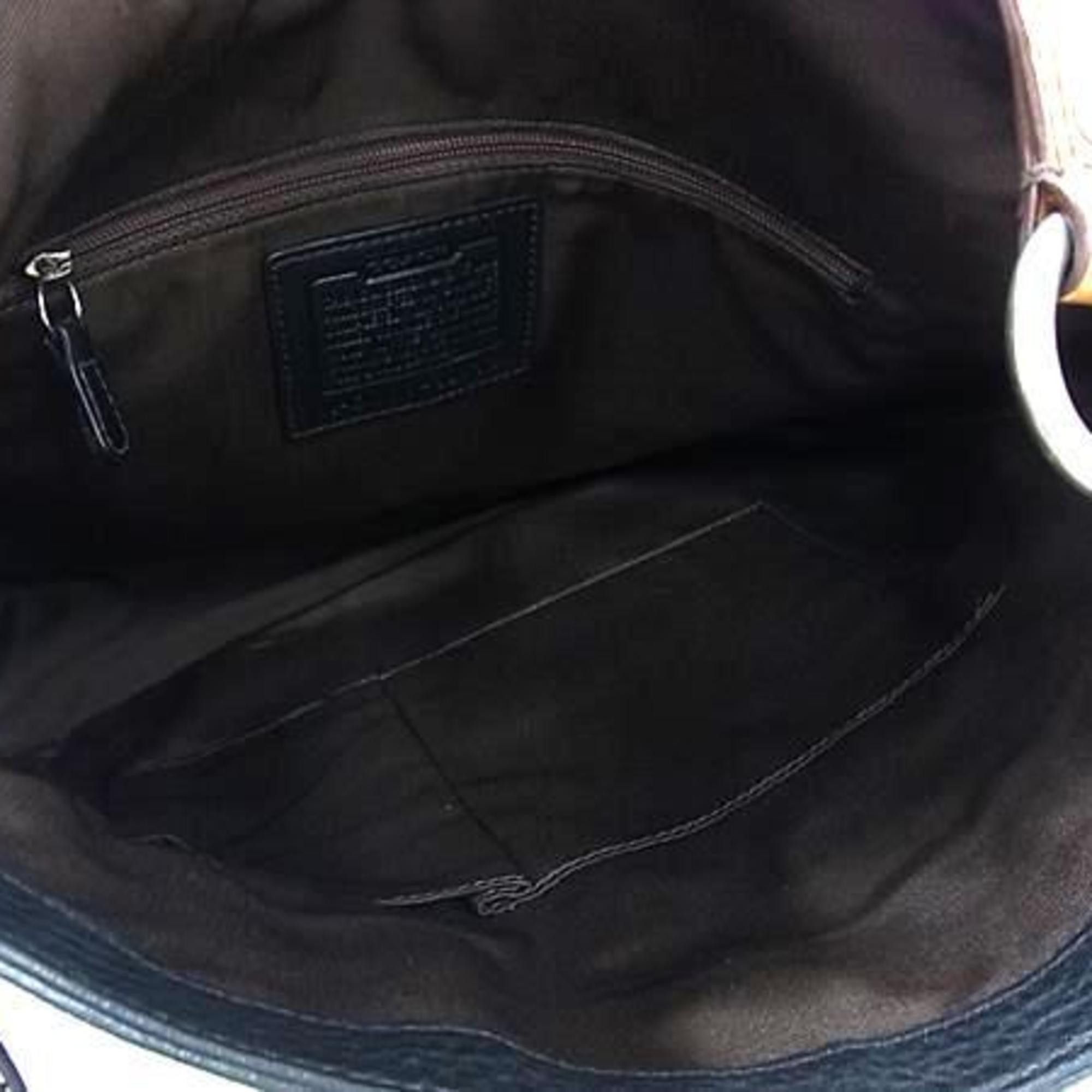 Coach COACH Shoulder Bag 10132 Black/Brown Leather Women's Size ONE SIZE - 6 Thumbnail