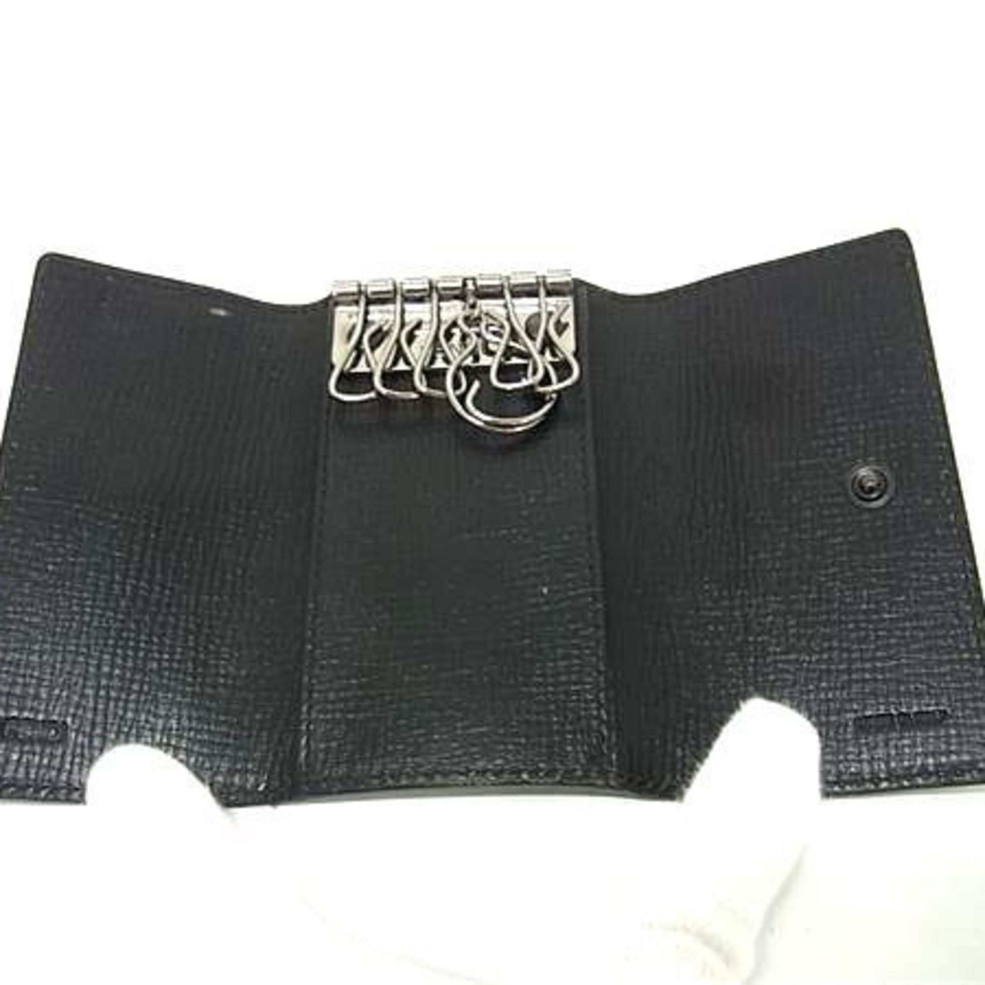 Fendi FENDI Zucca Key Case 8AP079 Black Leather 6-Ring for Men and Women Size ONE SIZE - 4 Thumbnail