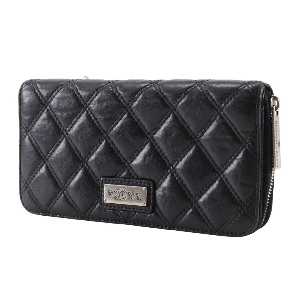 Chanel Chanel Chanel Paris New York Line Lambskin Long Wallet Leather Long Wallet DUTY FREE for USA Size ONE SIZE - 2 Thumbnail