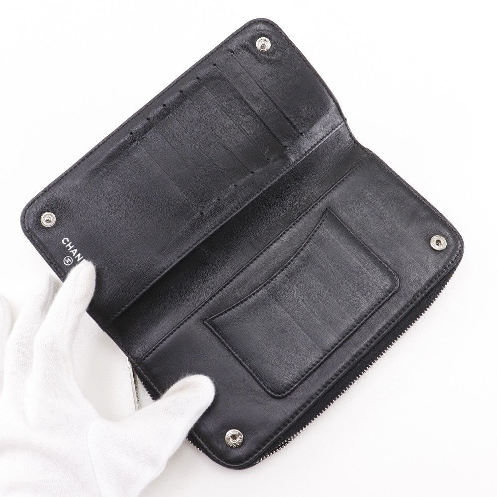 Chanel Chanel Chanel Paris New York Line Lambskin Long Wallet Leather Long Wallet DUTY FREE for USA Size ONE SIZE - 12 Thumbnail