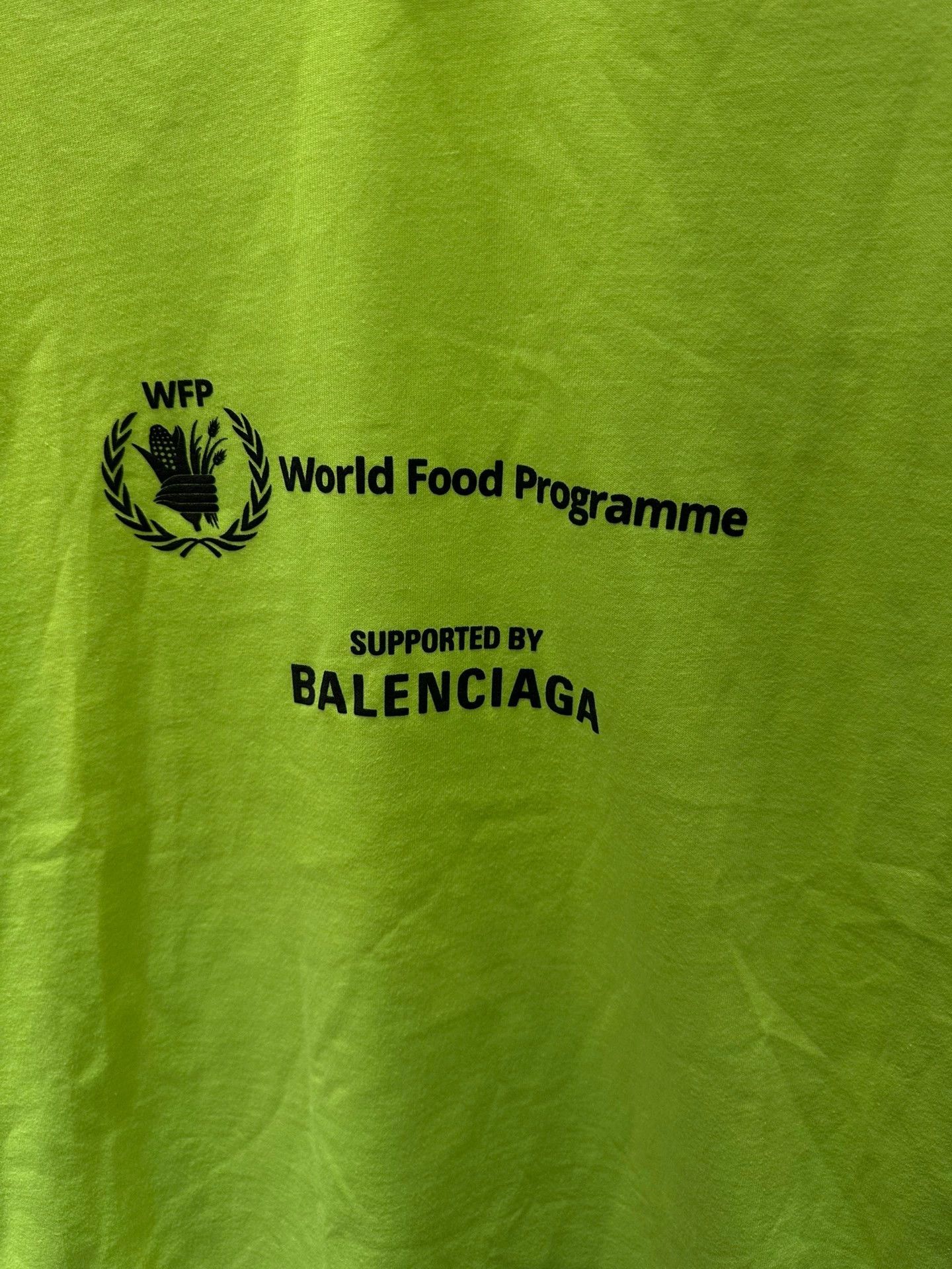 Balenciaga Balenciaga World Food Programme Neon Green Tee - dmc Size US S / EU 44-46 / 1 - 3 Thumbnail