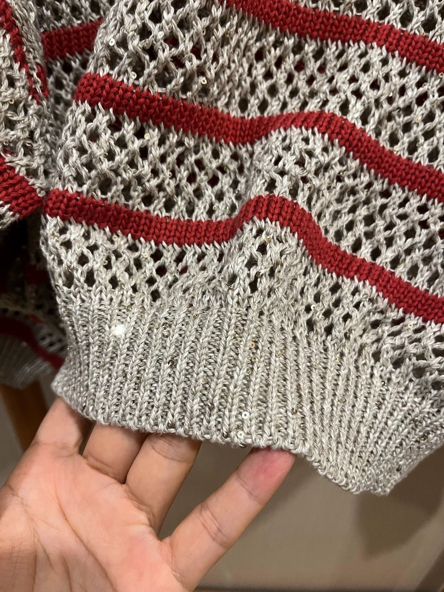 Brunello Cucinelli Brunello Cucinelli Linen Sequin Knit Top - dmc Size US S / EU 44-46 / 1 - 3 Thumbnail