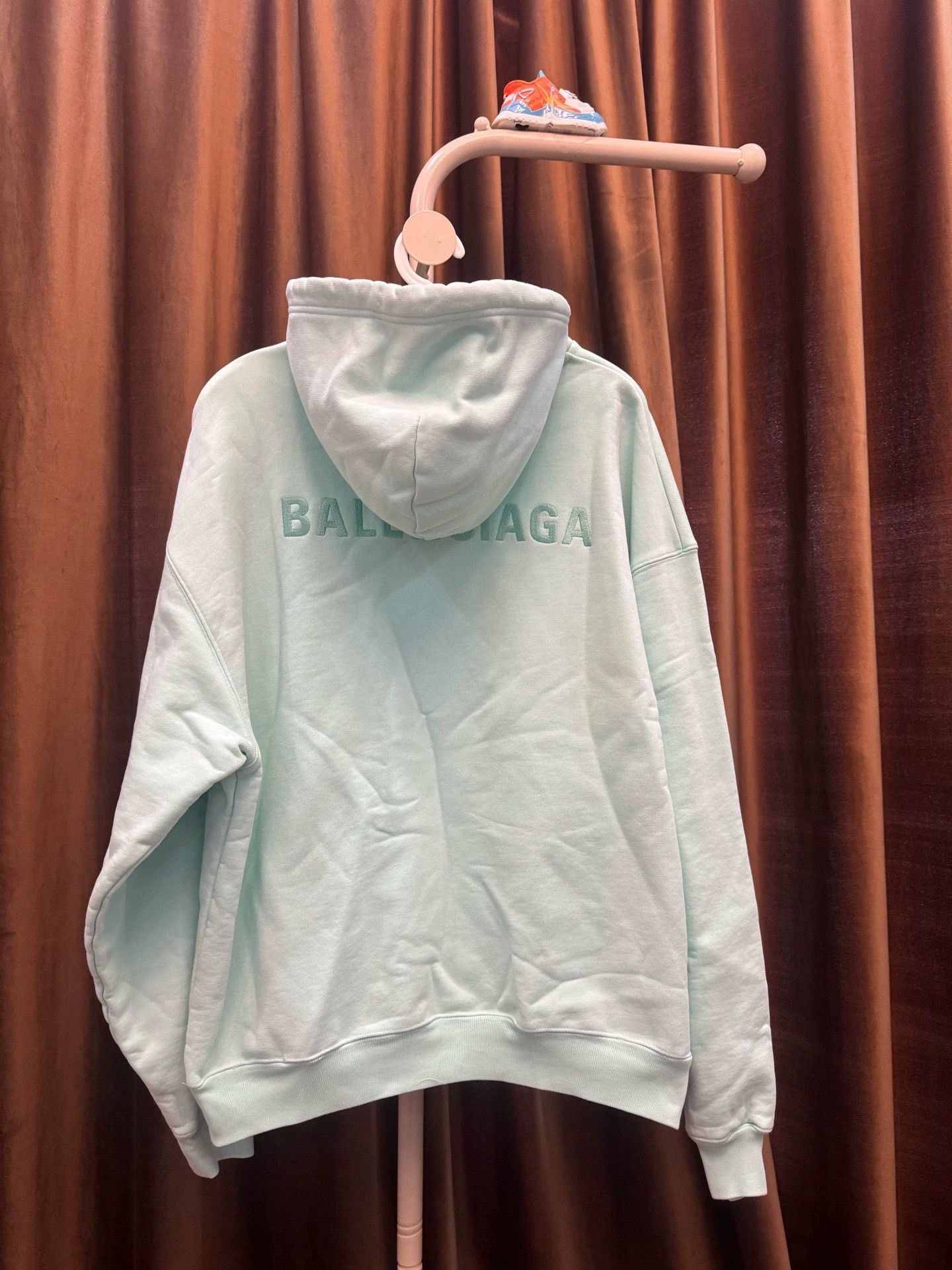 Balenciaga Balenciaga Embroidered Mint Green Hoodie - dmc Size US XS / EU 42 / 0 - 7 Thumbnail