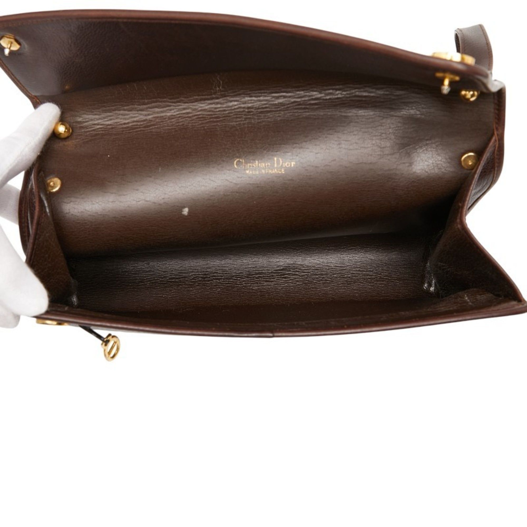 Dior Christian Dior Dior CD logo one-shoulder bag in brown leather for women. Size ONE SIZE - 8 Thumbnail