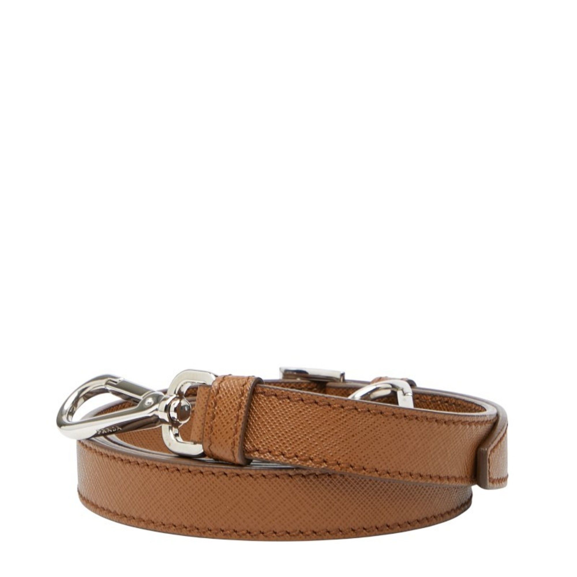 Prada Prada Shoulder Strap Brown Silver Leather Women's PRADA Size ONE SIZE - 2 Thumbnail