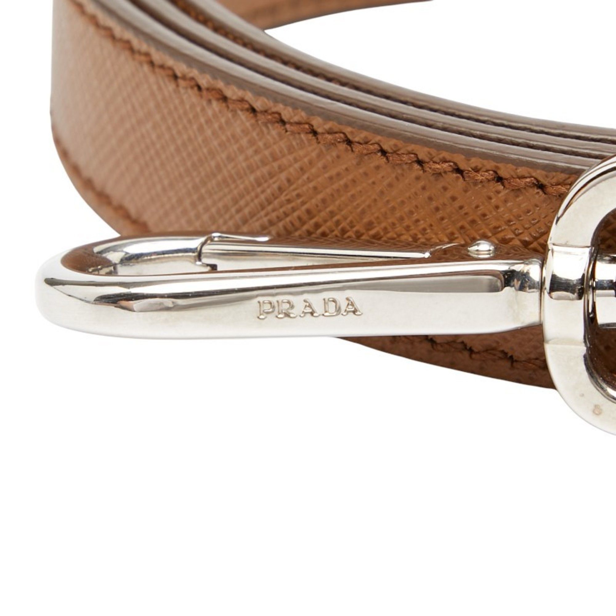 Prada Prada Shoulder Strap Brown Silver Leather Women's PRADA Size ONE SIZE - 5 Thumbnail