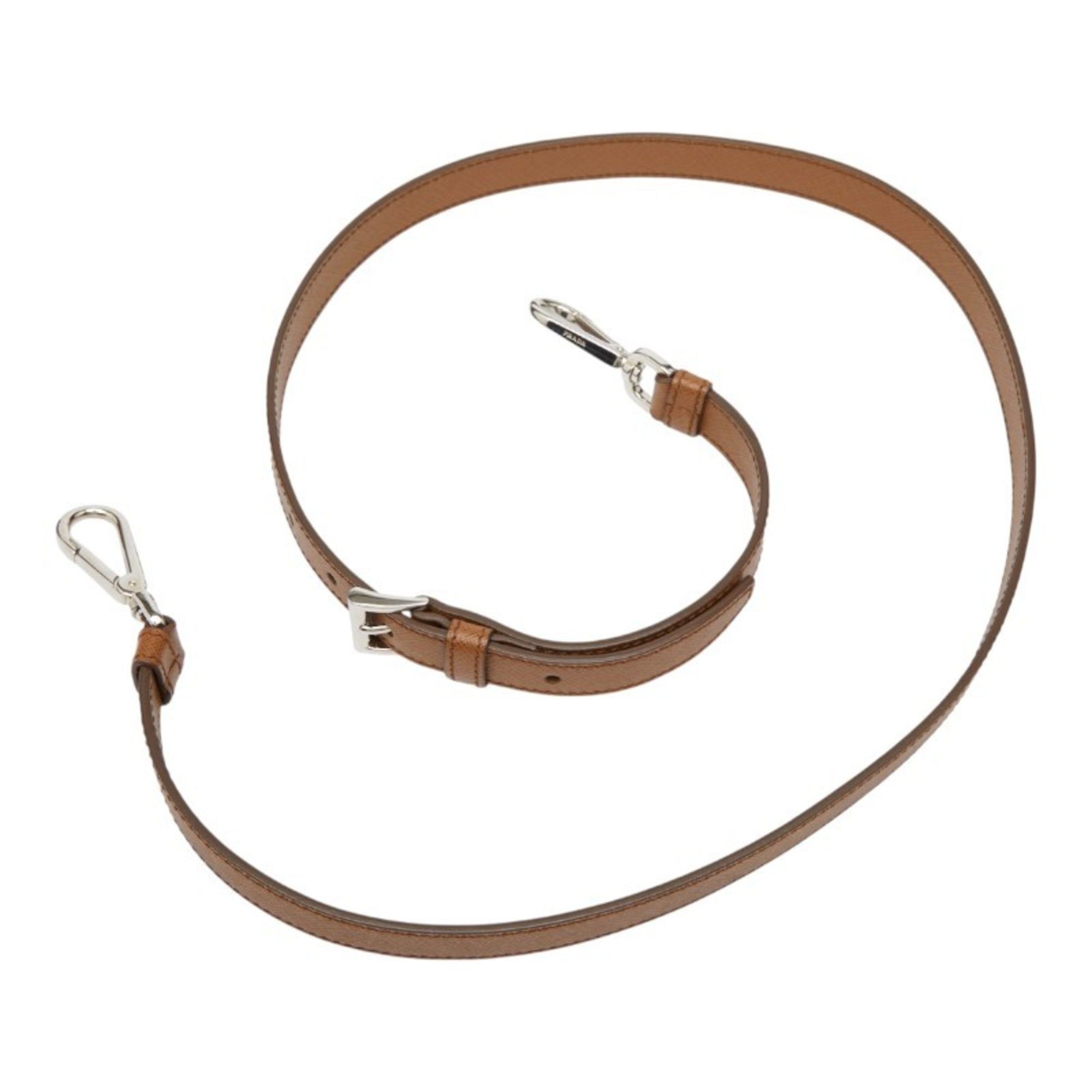 Prada Prada Shoulder Strap Brown Silver Leather Women's PRADA Size ONE SIZE - 3 Thumbnail