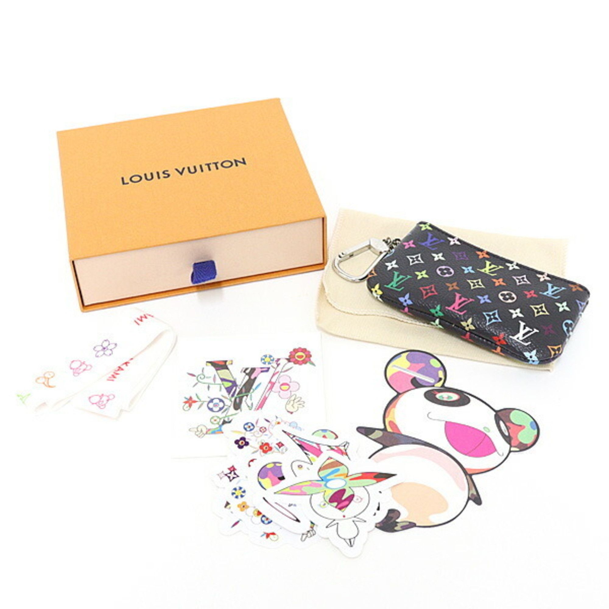 Louis Vuitton Louis Vuitton LV×TM Card Key Case Pochette Cles Monogram Multicolor Black by Takashi Murakami M13664 Unused Size ONE SIZE - 6 Thumbnail