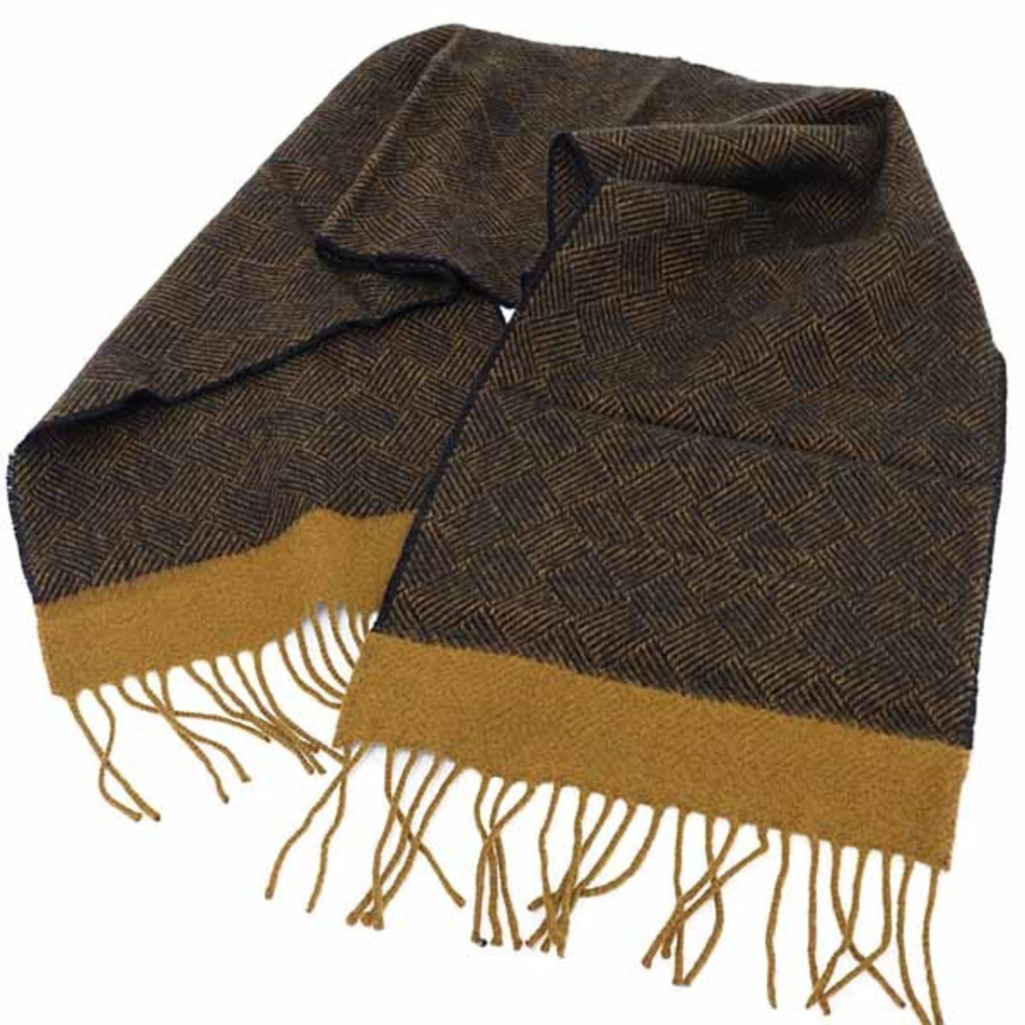 Dior Christian Dior MONSIEUR Lambswool Scarf in Black and Brown Size ONE SIZE - 2 Thumbnail