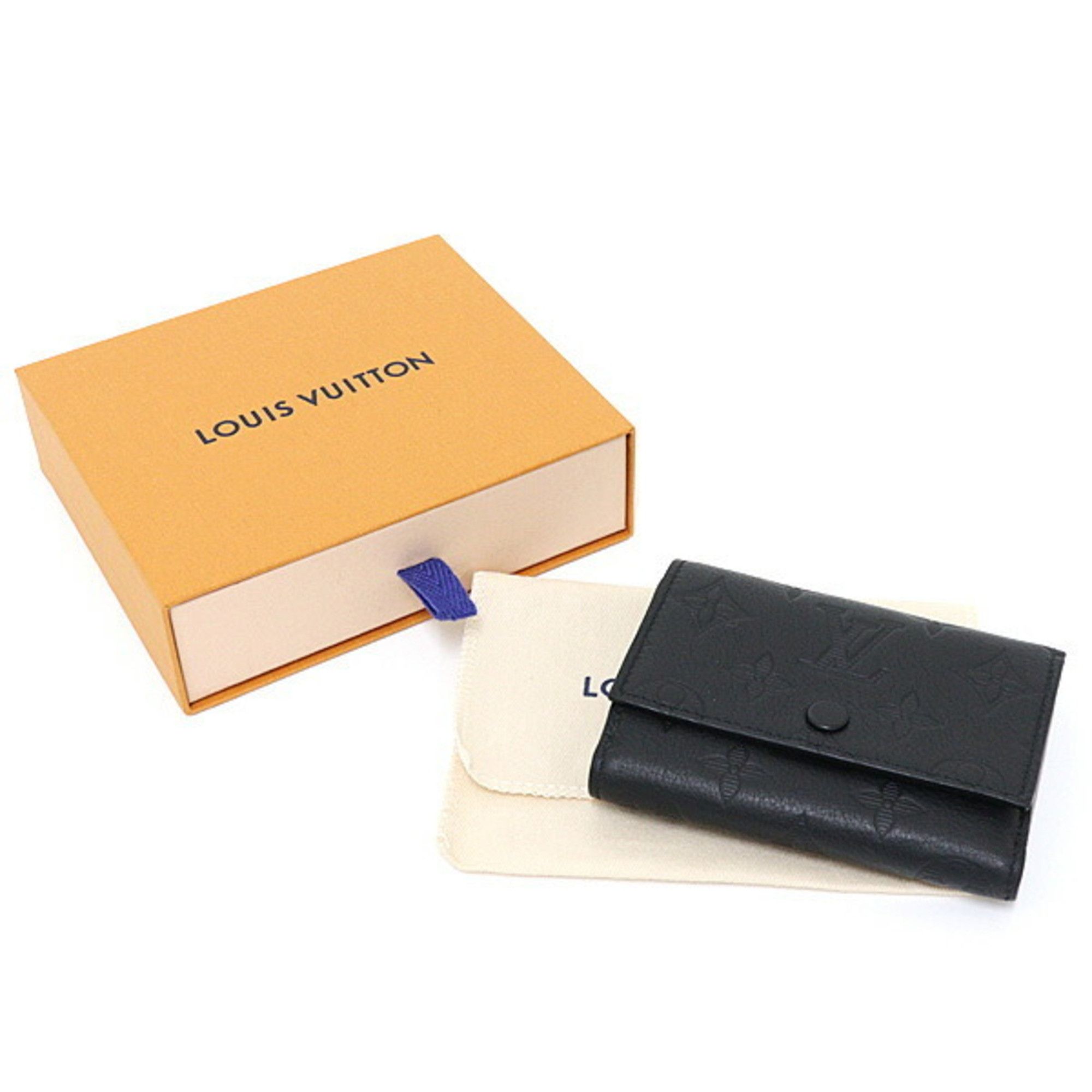 Louis Vuitton Louis Vuitton Victor Wallet Monogram Shadow Leather Black M12635 Tri-fold Compact Size ONE SIZE - 6 Thumbnail
