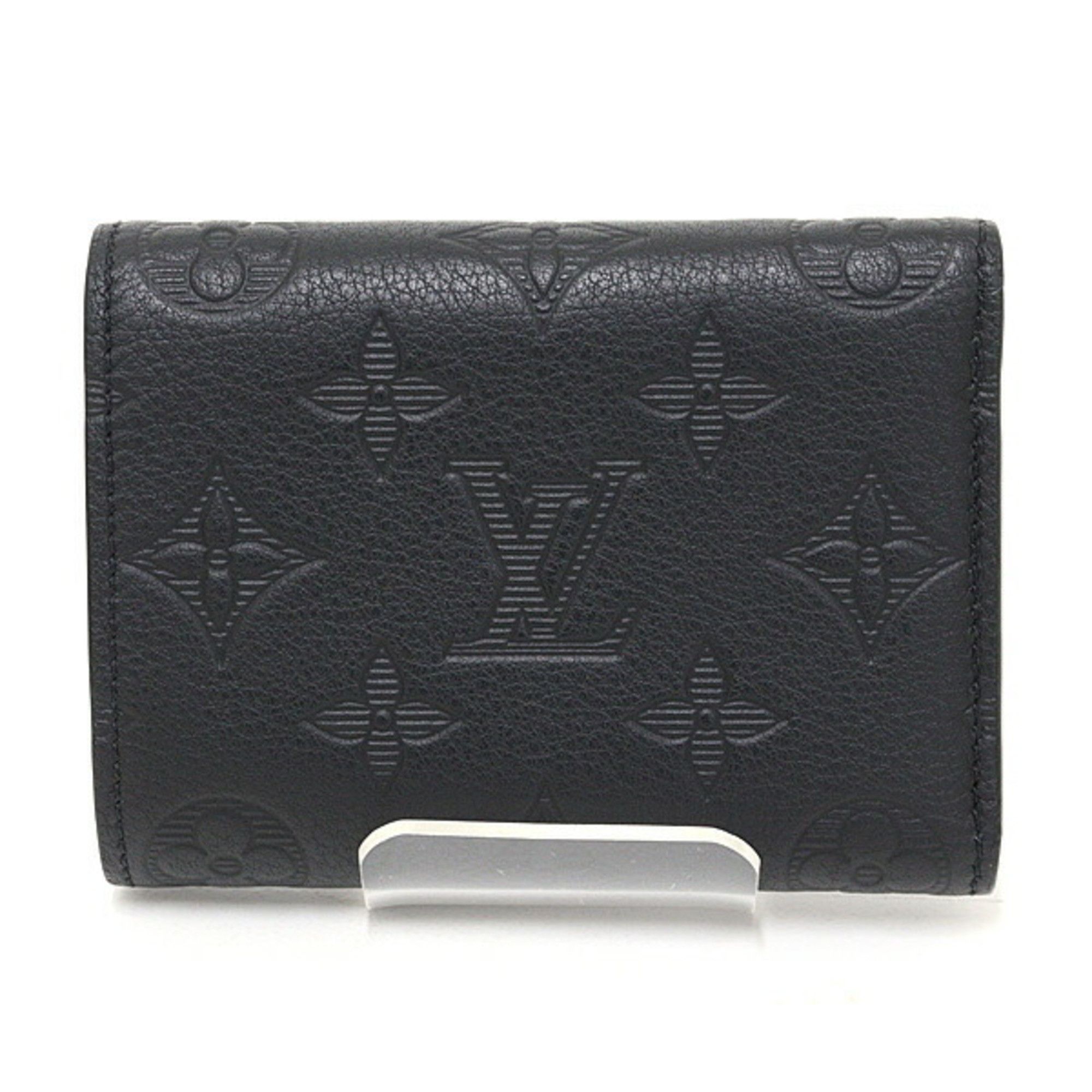 Louis Vuitton Louis Vuitton Victor Wallet Monogram Shadow Leather Black M12635 Tri-fold Compact Size ONE SIZE - 2 Thumbnail
