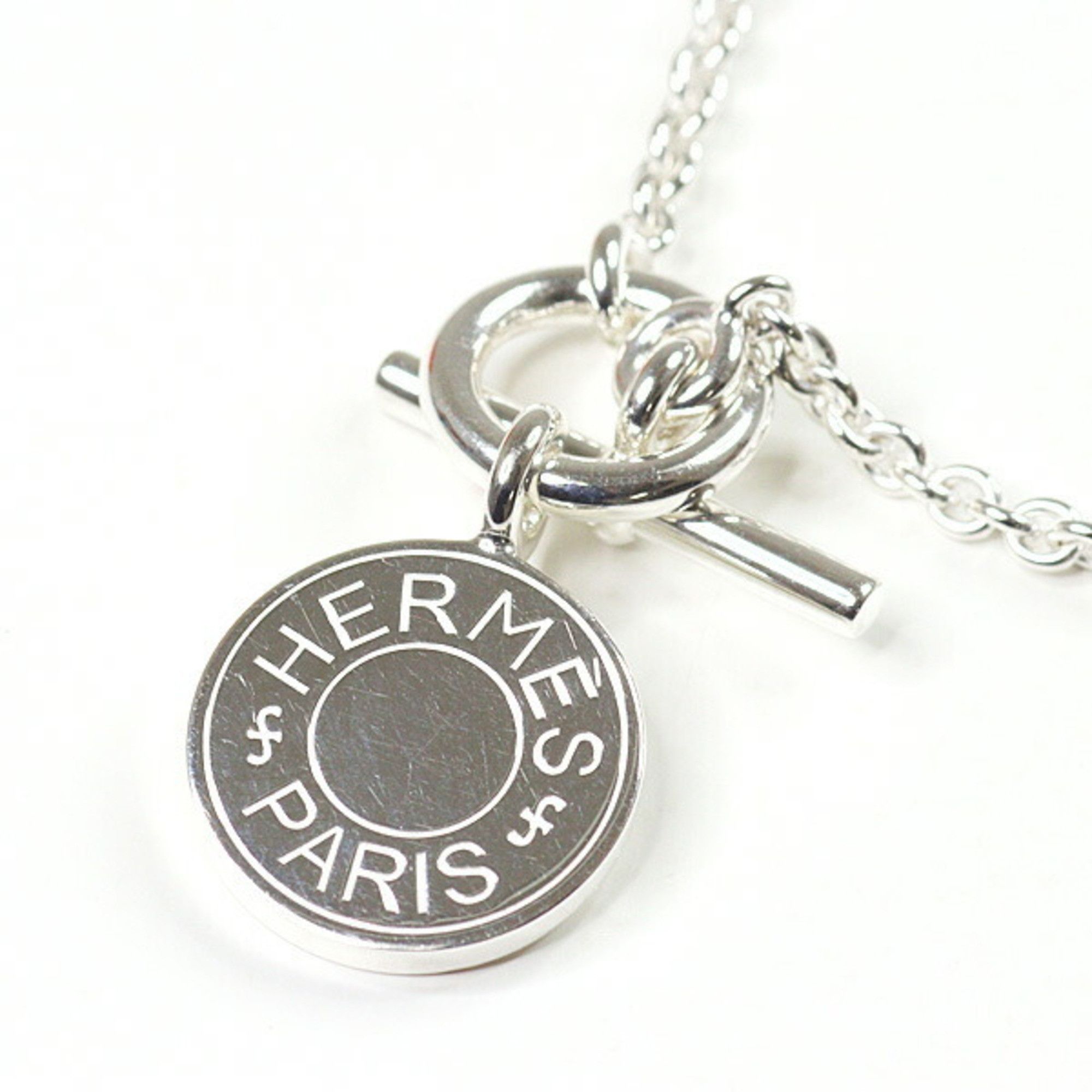 Hermes Hermes Pendant Exlibris Emulette Silver 42.5cm Serie Cru de Cell Necklace Size ONE SIZE - 2 Thumbnail