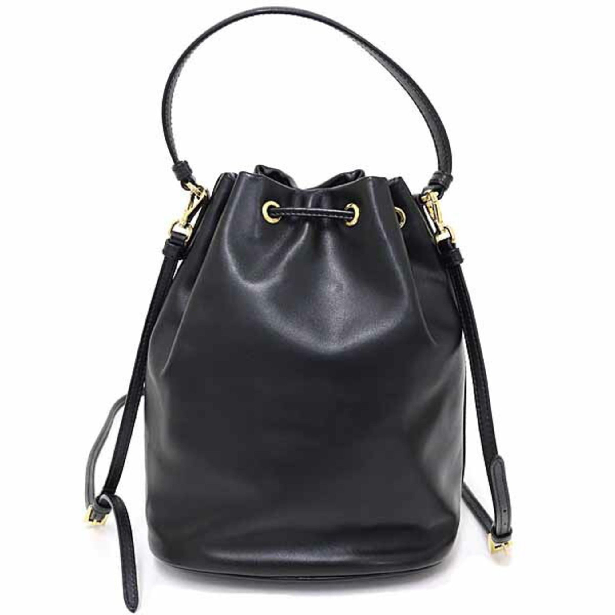 Prada Prada Duet Bucket Bag Shoulder in Soft Calfskin and Saffiano Leather, Nero Black, 1BH038 Size ONE SIZE - 2 Thumbnail