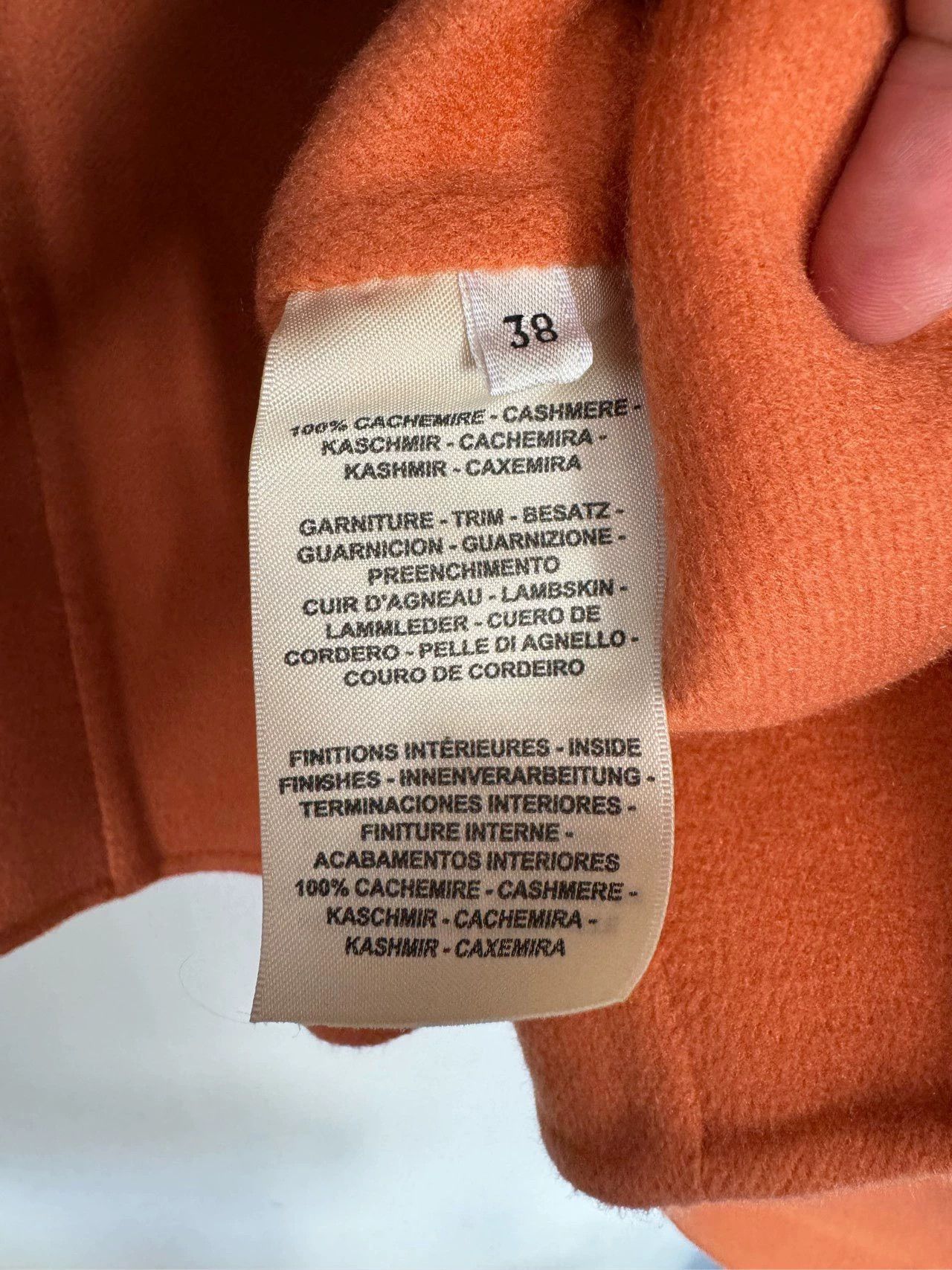 Hermès Orange Cashmere Short Coat - dmc