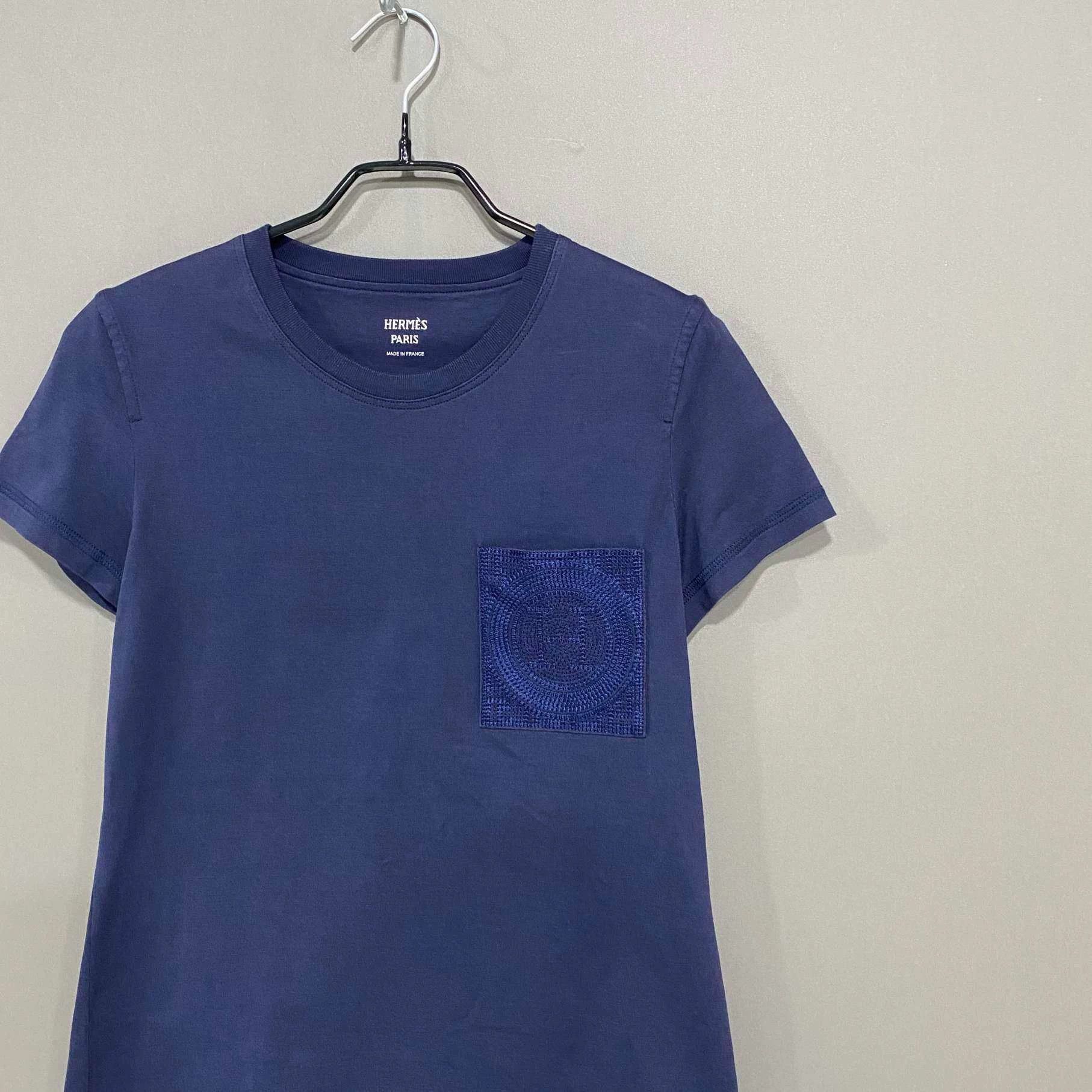 Hermes Hermes Pocket Logo Short Sleeve Tee - dmc Size US XS / EU 42 / 0 - 2 Thumbnail