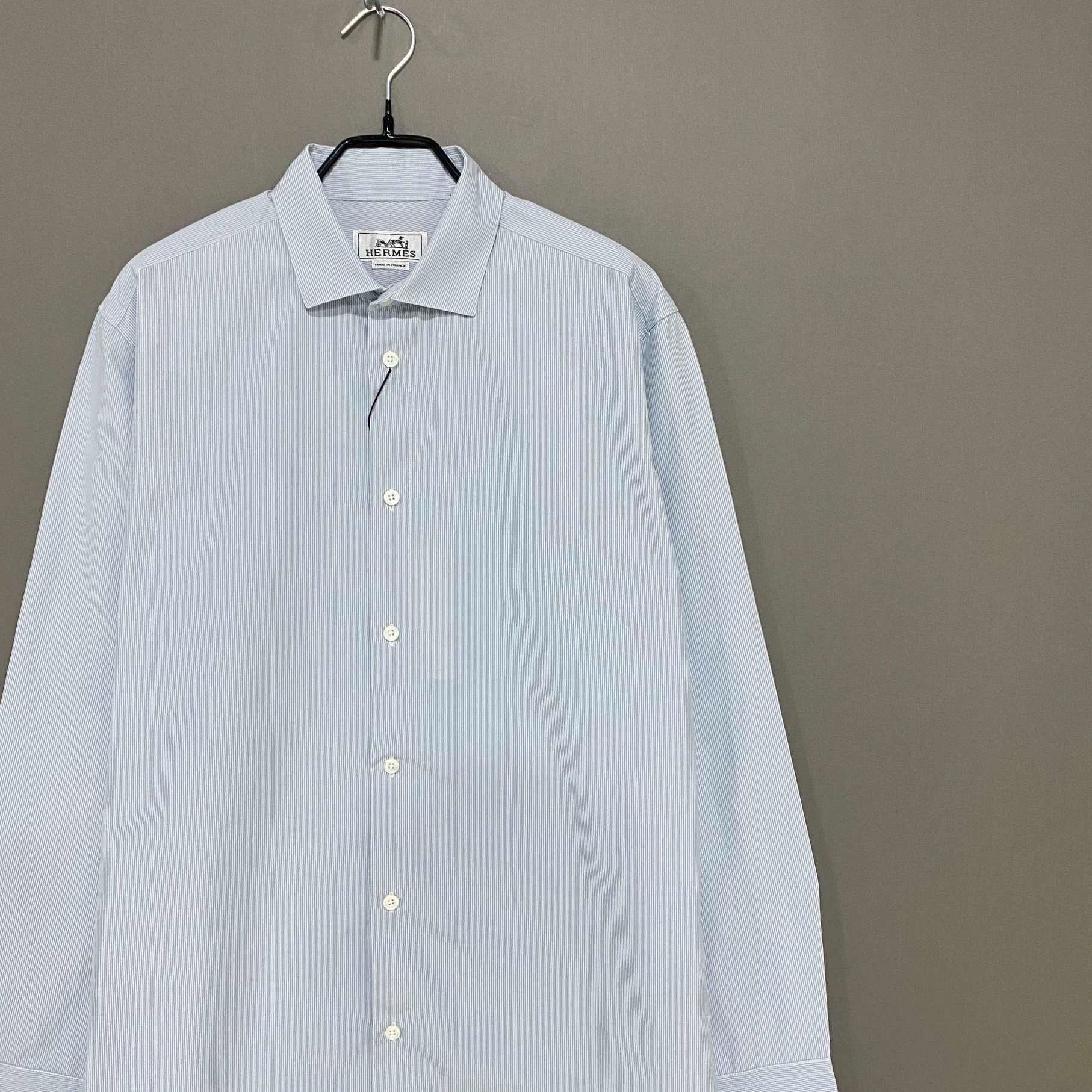 Hermes HERMES Striped Button Up Shirt - dmc Size US M / EU 48-50 / 2 - 2 Thumbnail