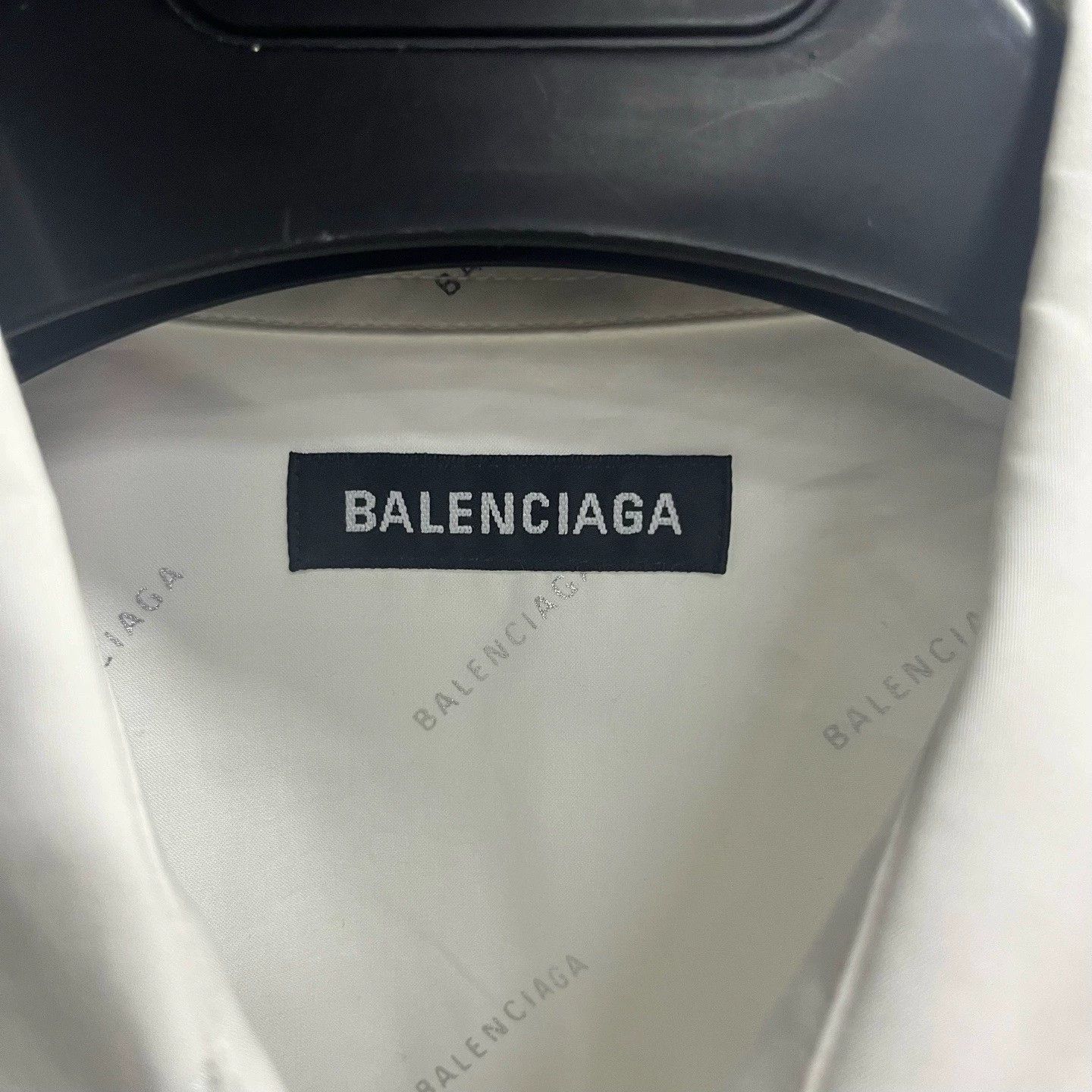 Balenciaga Balenciaga White Logo Loose Long Sleeve Shirt - dmc Size US S / EU 44-46 / 1 - 2 Thumbnail