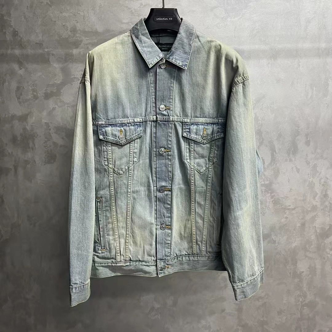 Balenciaga Balenciaga Blue Denim Jacket with Print - dmc Size US XS / EU 42 / 0 - 2 Thumbnail