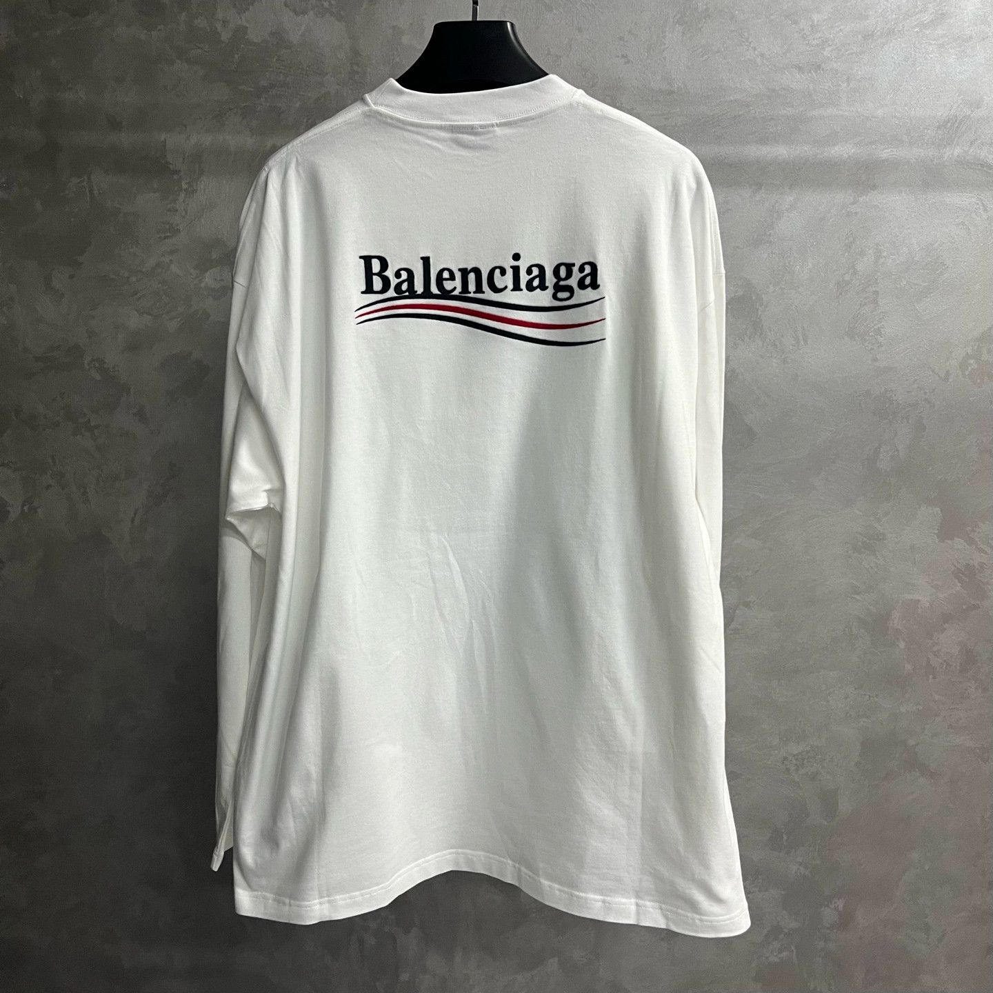 Balenciaga Balenciaga White Logo Embroidered Long Sleeve T-Shirt - dmc Size US S / EU 44-46 / 1 - 5 Thumbnail