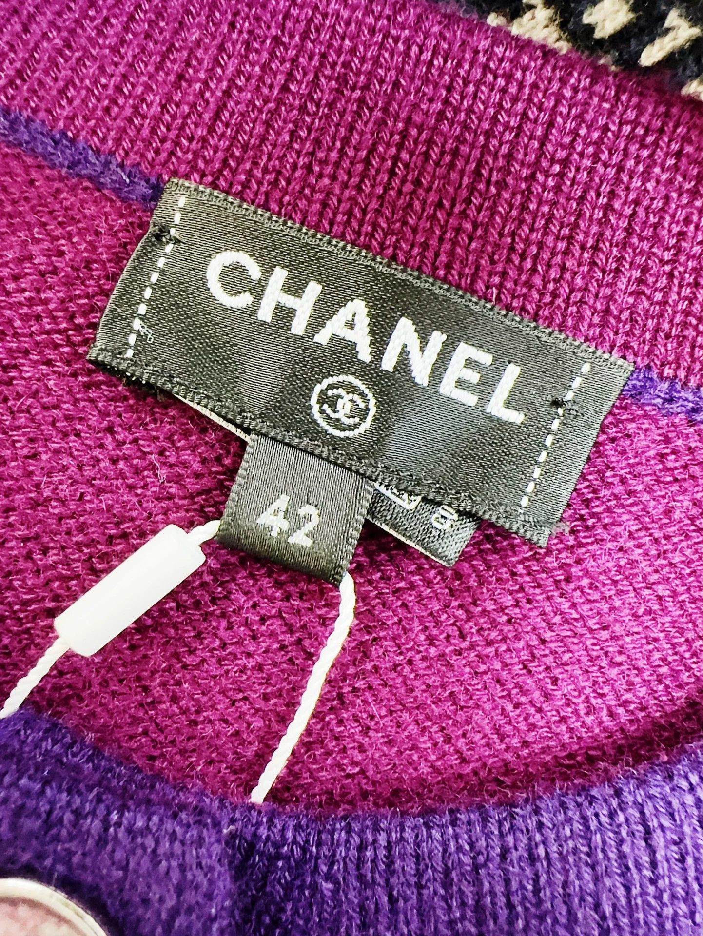 Chanel Chanel 23B Purple Blue Trim Knit Cardigan - dmc Size US L / EU 52-54 / 3 - 5 Thumbnail