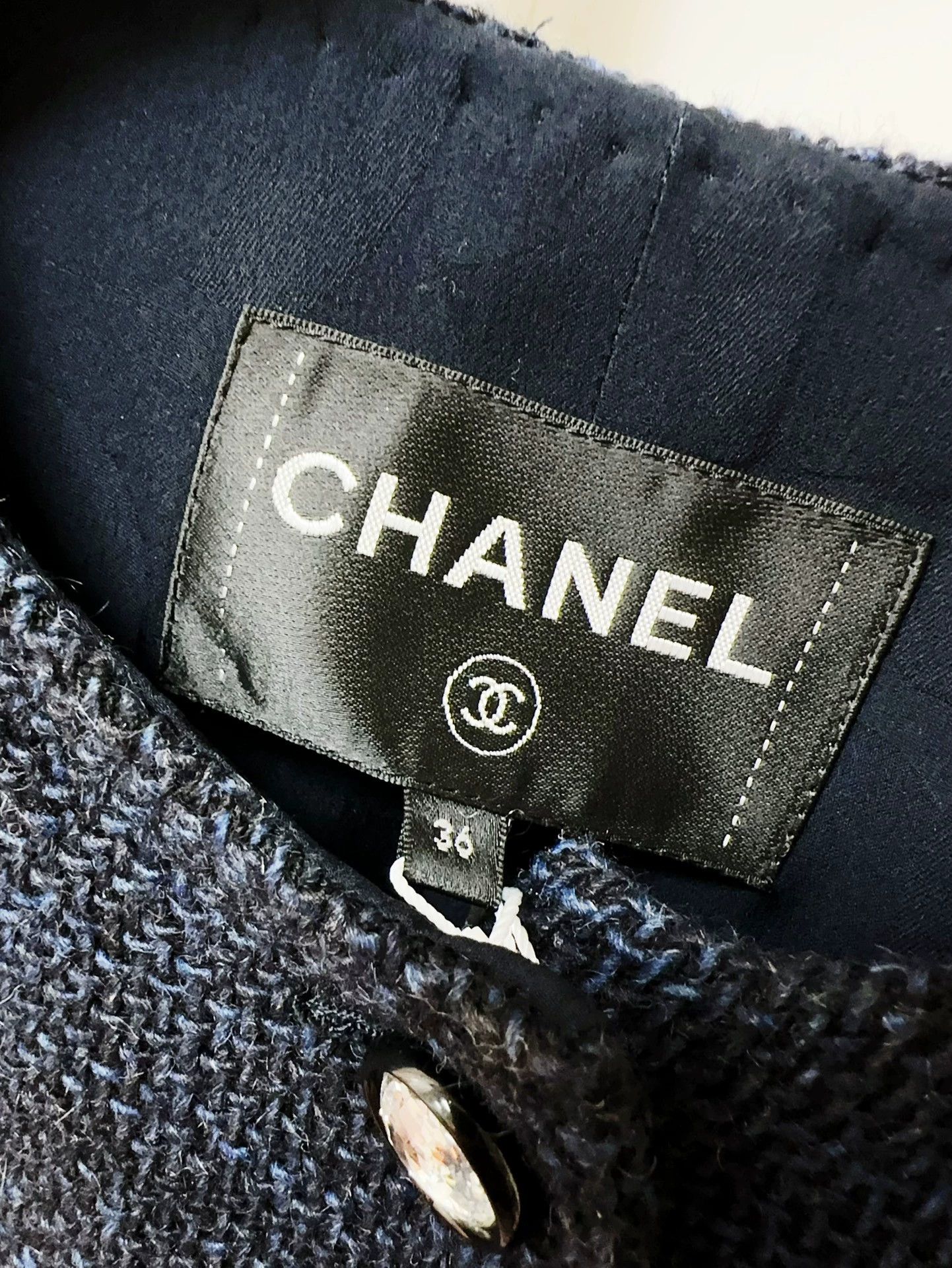 Chanel Chanel Blue Knit Jacket with Crystal Buttons - dmc Size US S / EU 44-46 / 1 - 6 Thumbnail