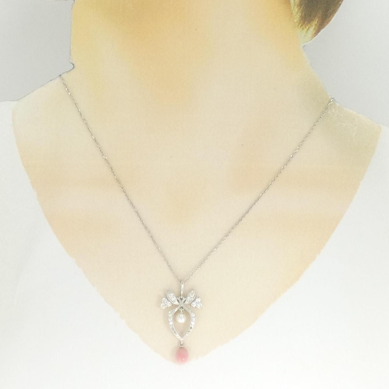 Mikimoto Mikimoto Mikimoto Conch Pearl Platinum Necklace Metal Necklace DUTY FREE for USA Size ONE SIZE - 6 Thumbnail